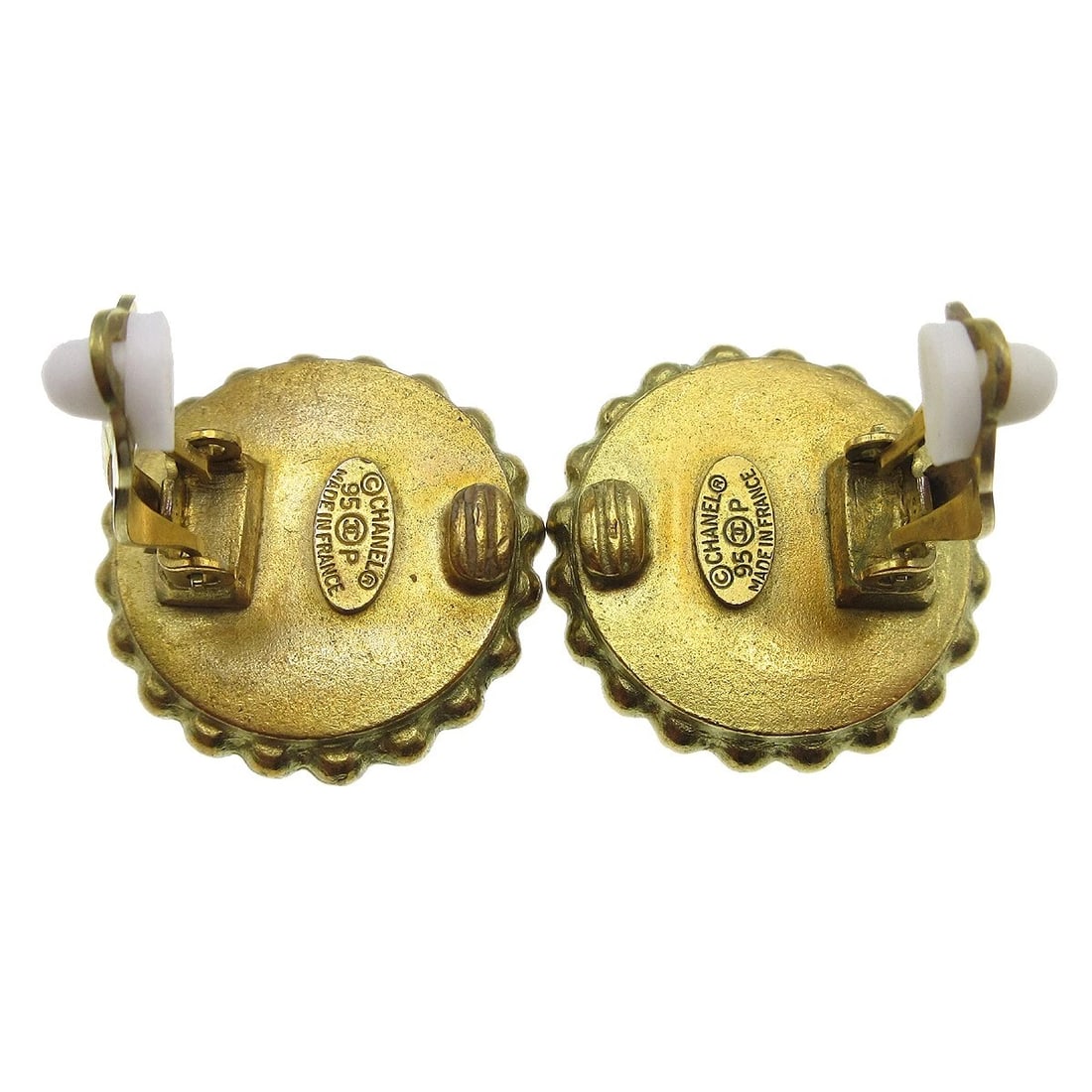 CHANEL BUTTON EARRINGS CLIP-ON BLACK - 4