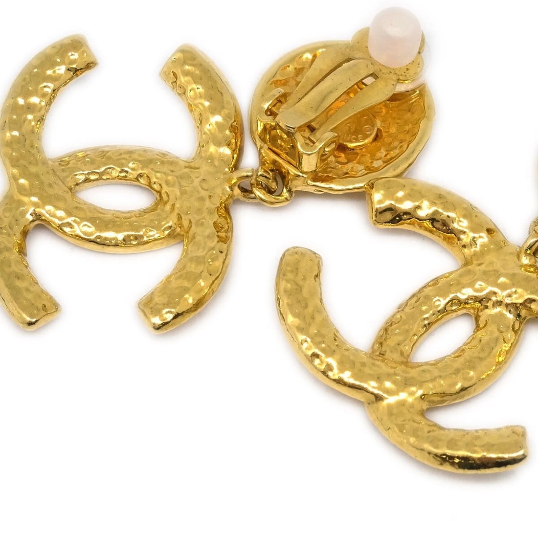 CHANEL GOLD DANGLE EARRINGS - 3