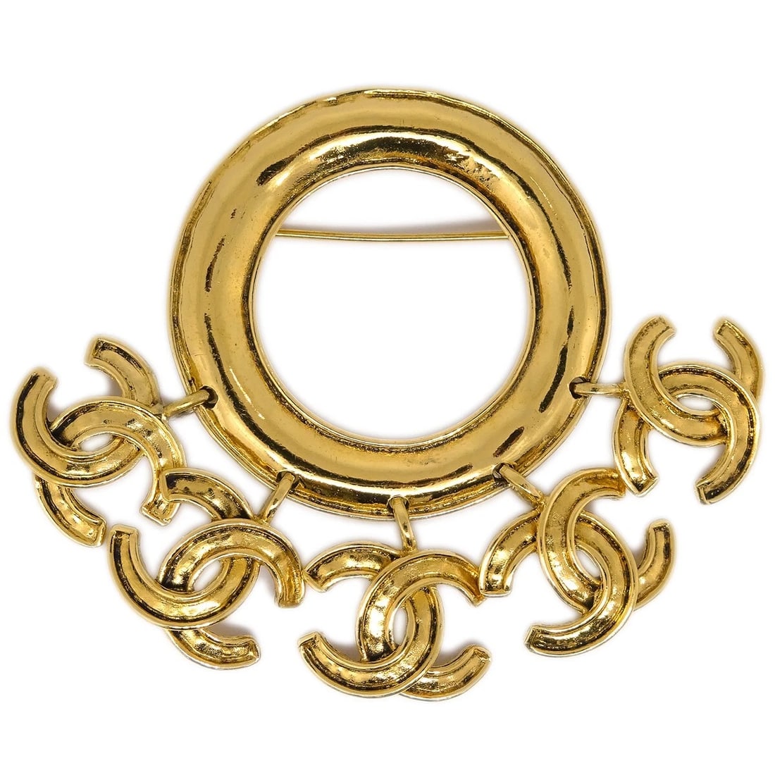 CHANEL HOOP BROOCH PIN GOLD (1 of 4)