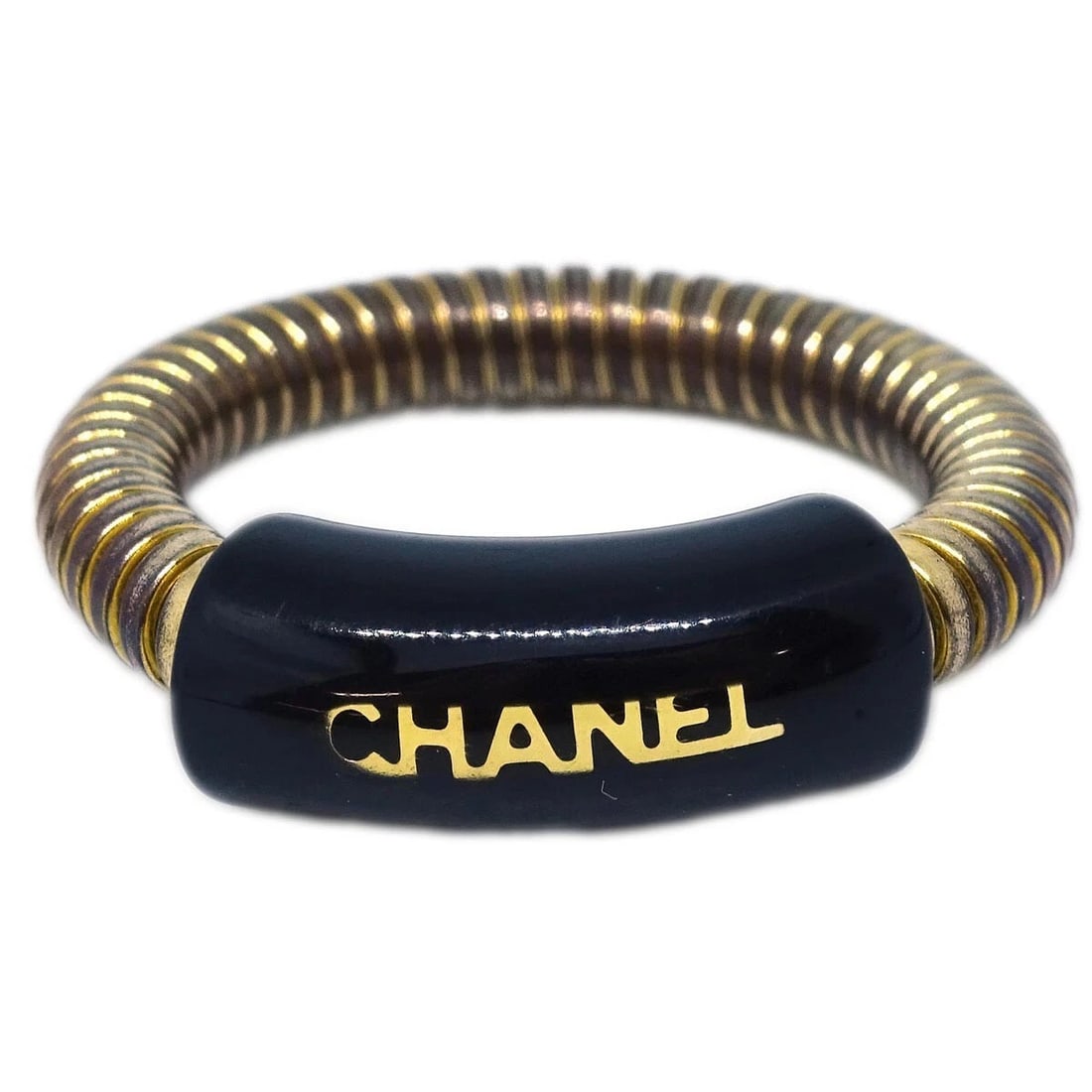 CHANEL RING SPRING GOLD: Chanel Ring Spring Gold Brand: Chanel Type: Ring Material: Gold Plated Color: Gold Size: 6.25 - 6.5 US Accessories: None Accessories Notice: When purchasing pre-owned goods, please refer to