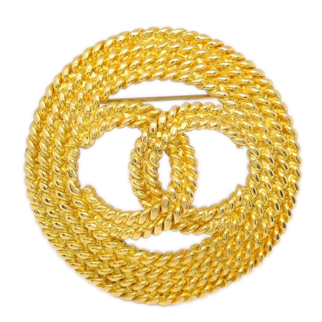 CHANEL MEDALLION BROOCH PIN GOLD: Chanel Medallion Brooch Pin Gold Brand: CHANEL Type: Brooch Material: Gold Plated Color: Gold Size: Diameter : 4.9 cm Accessories: None Accessories Notice: When purchasing pre-owned goods,