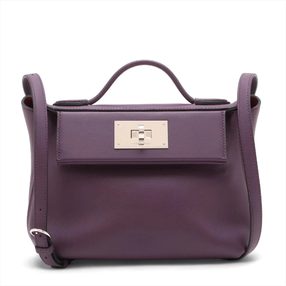 HERMÈS SACKS LE VINGT CUATRE MINI EVERCOLOR: Hermès sacks Le Vingt Cuatre mini Evercolor Brand: Hermès Type: Hand bag Material: Evercolor Color: Anemone Size: Height:6.5inch Length:8.3inch Depth:4.3inch Handle height:1.4inch Accessories: