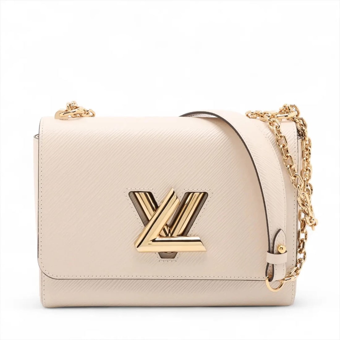 LOUIS VUITTON EPI TWIST MM BEIGE MIRROR INCLUDED: Louis Vuitton Epi Twist MM Beige Mirror Included Brand: Louis Vuitton Type: Shoulder bag Material: None Color: Beige Size: Height:6.7inch Length:9.1inch Depth:3.7inch Shoulder height:21.7inch Acc