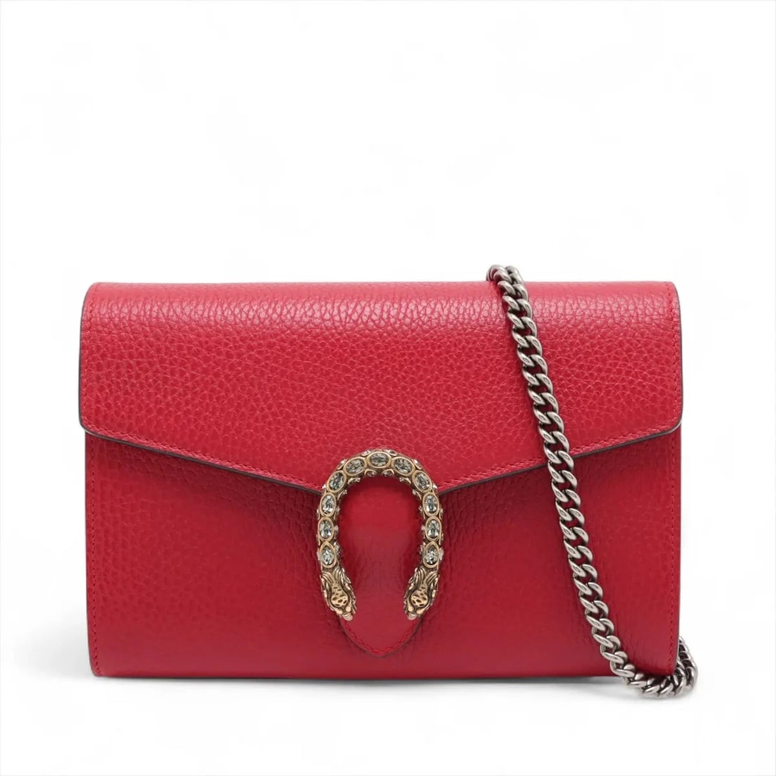 GUCCI DIONYSUS LEATHER CHAIN WALLET RED (1 of 5)