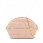 BOTTEGA VENETA PADDED MINI HALF MOON LEATHER CHAIN SHOULDER BAG: Bottega Veneta Padded Mini half moon Leather Chain Shoulder Bag Brand: Bottega Veneta Type: Style Shoulder Bag Material: Leather Color: Pink Size: Height:5.3inch Length:5.5inch Depth:2.8inch Shoul