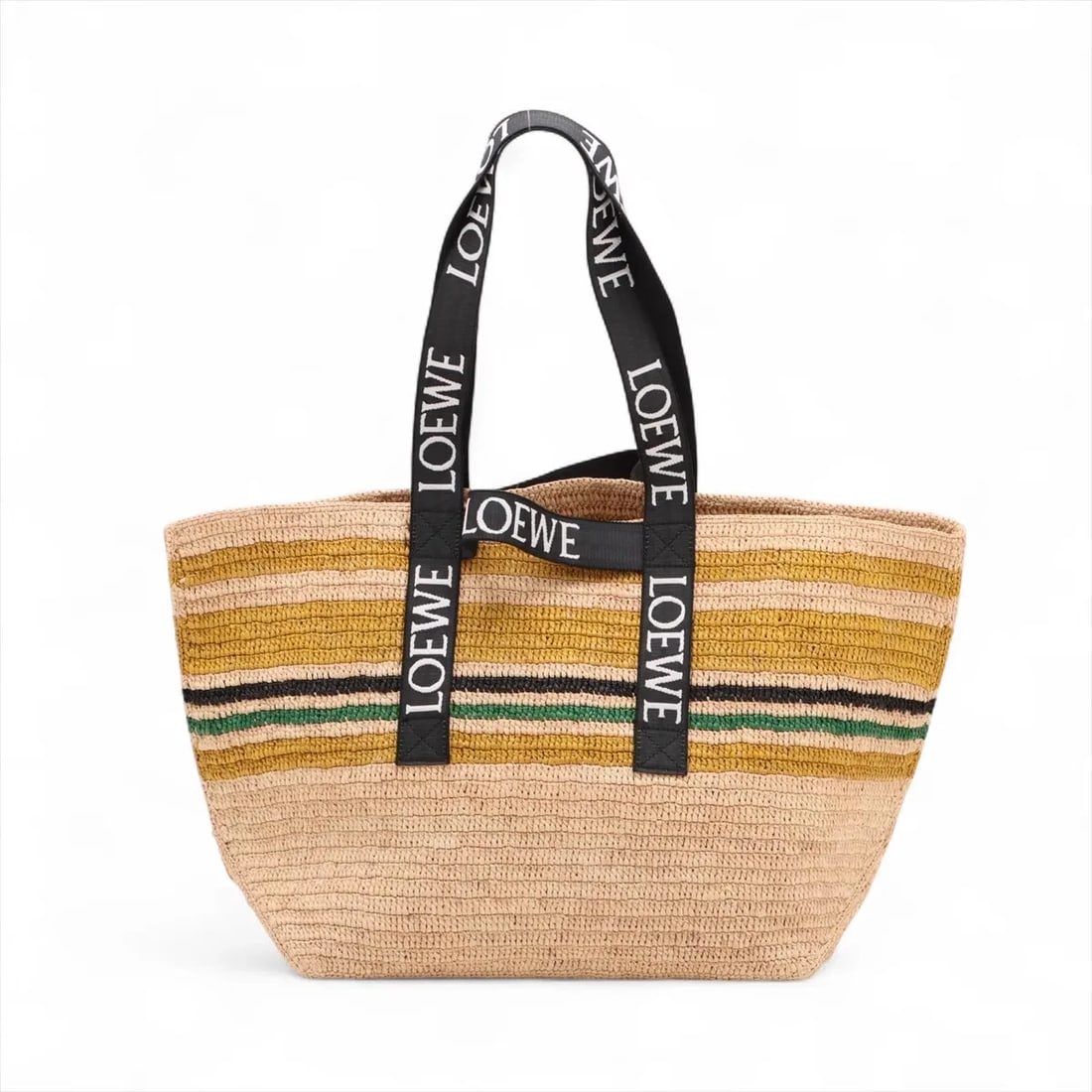 LOEWE FOLD SHOPPER RAFFIA TOTE BAG BEIGE (1 of 9)