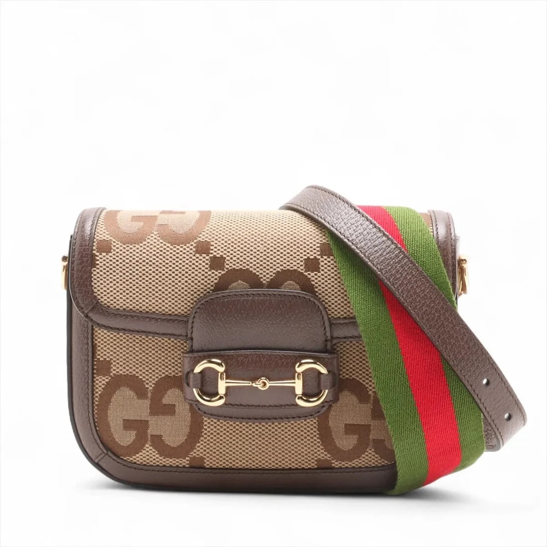 GUCCI JUMBO GG CANVAS X LEATHER 2 WAY SHOULDER BAG (1 of 5)