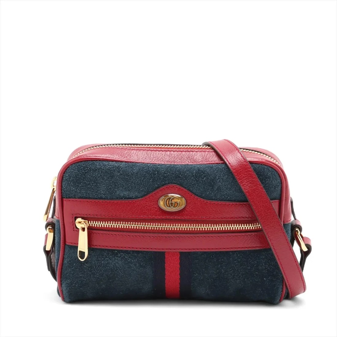 GUCCI SUEDE X LEATHER SHOULDER BAG NAVY: Gucci suede x leather Shoulder bag Navy Brand: Gucci Type: Shoulder bag Material: Suede Color: Navy Blue Size: Height:4.7inch Length:7.1inch Depth:2.4inch Shoulder height:27.6inch Accessories: No