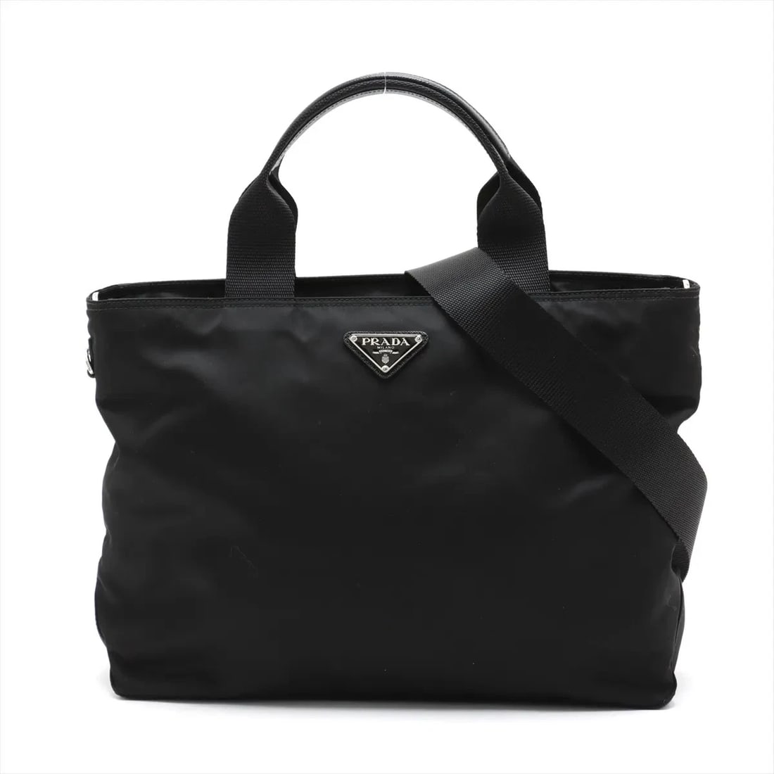 PRADA TESSUTO NYLON X LEATHER 2 WAY HANDBAG (1 of 7)