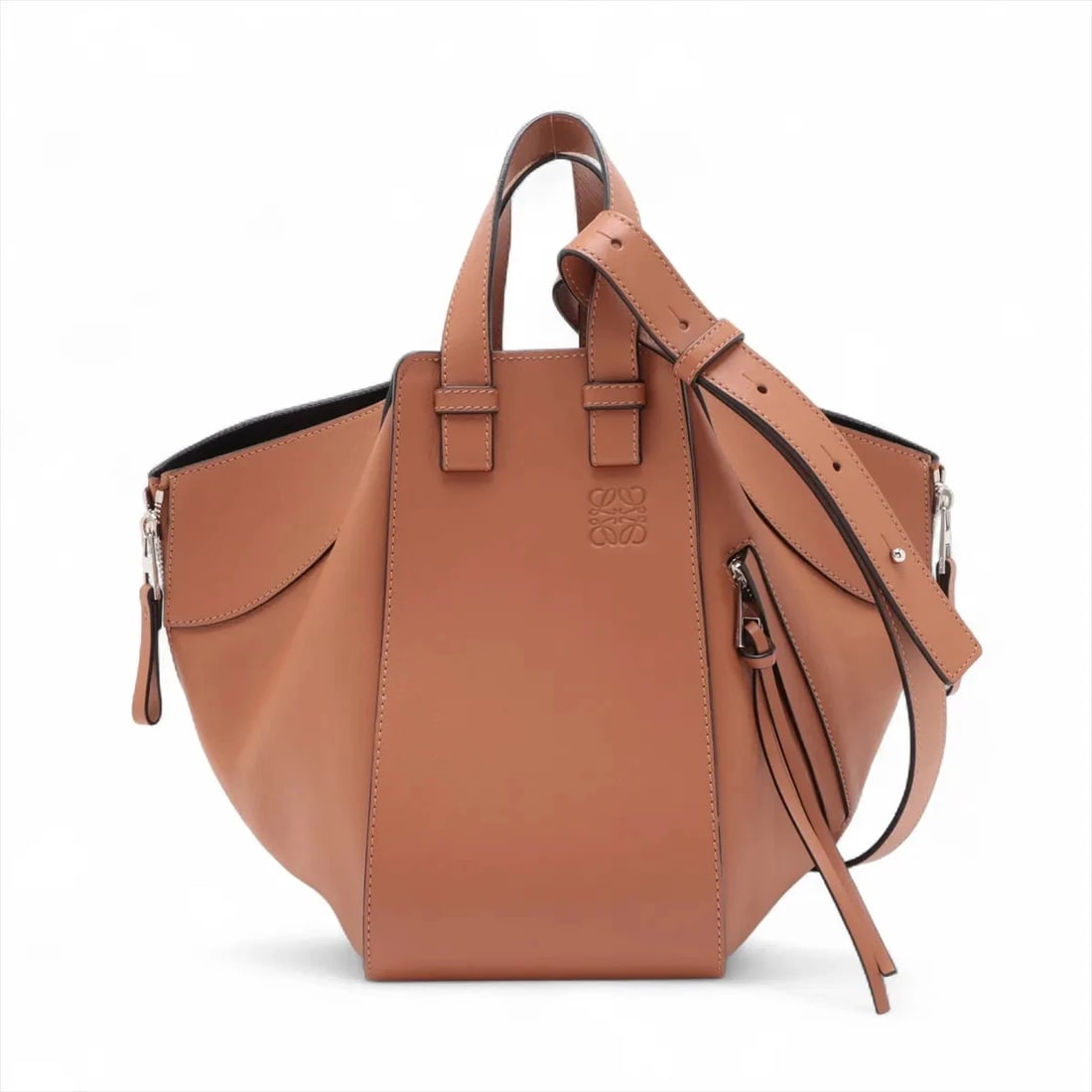 LOEWE HAMMOCK SMALL LEATHER 2 WAY HANDBAG BROWN (1 of 9)