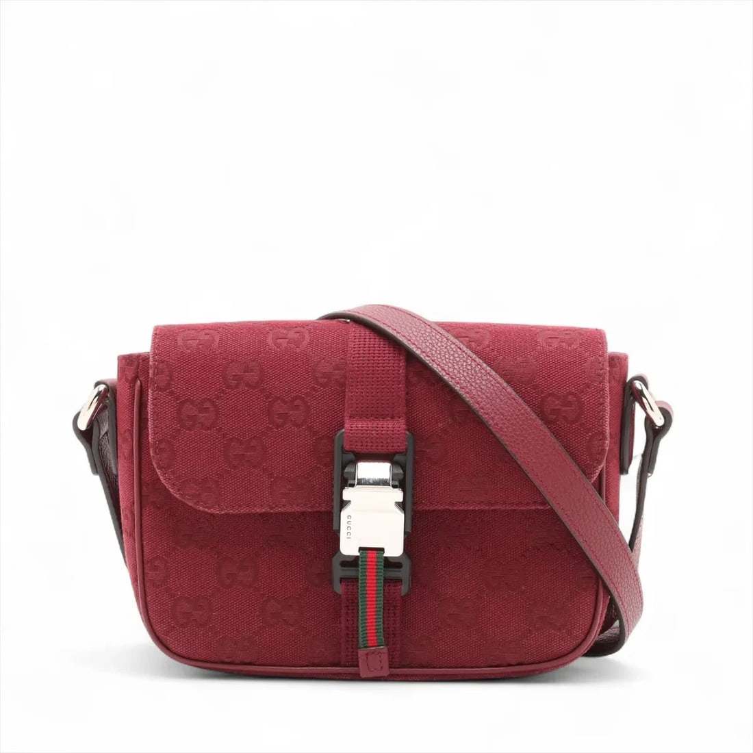 GUCCI GG CANVAS CANVAS X LEATHER SHOULDER BAG (1 of 7)