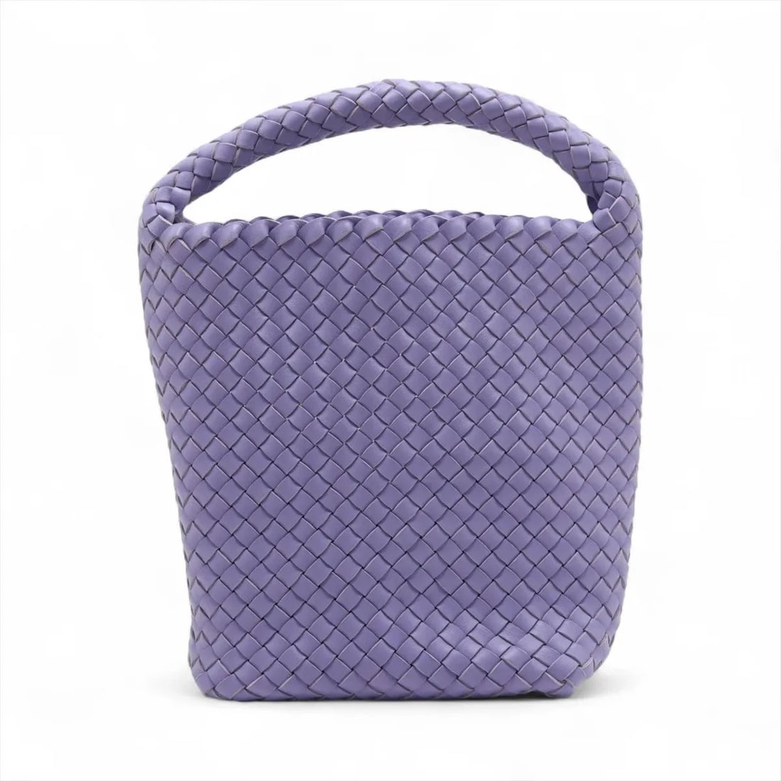 BOTTEGA VENETA INTRECCIATO BUCKETS SMALL LEATHER HAND BAG: Bottega Veneta Intrecciato buckets Small Leather Hand bag Brand: Bottega Veneta Type: Hand bag Material: Leather Color: Purple Size: Height:9.4inch Length:6.9inch Depth:5.1inch Handle height:3.0in