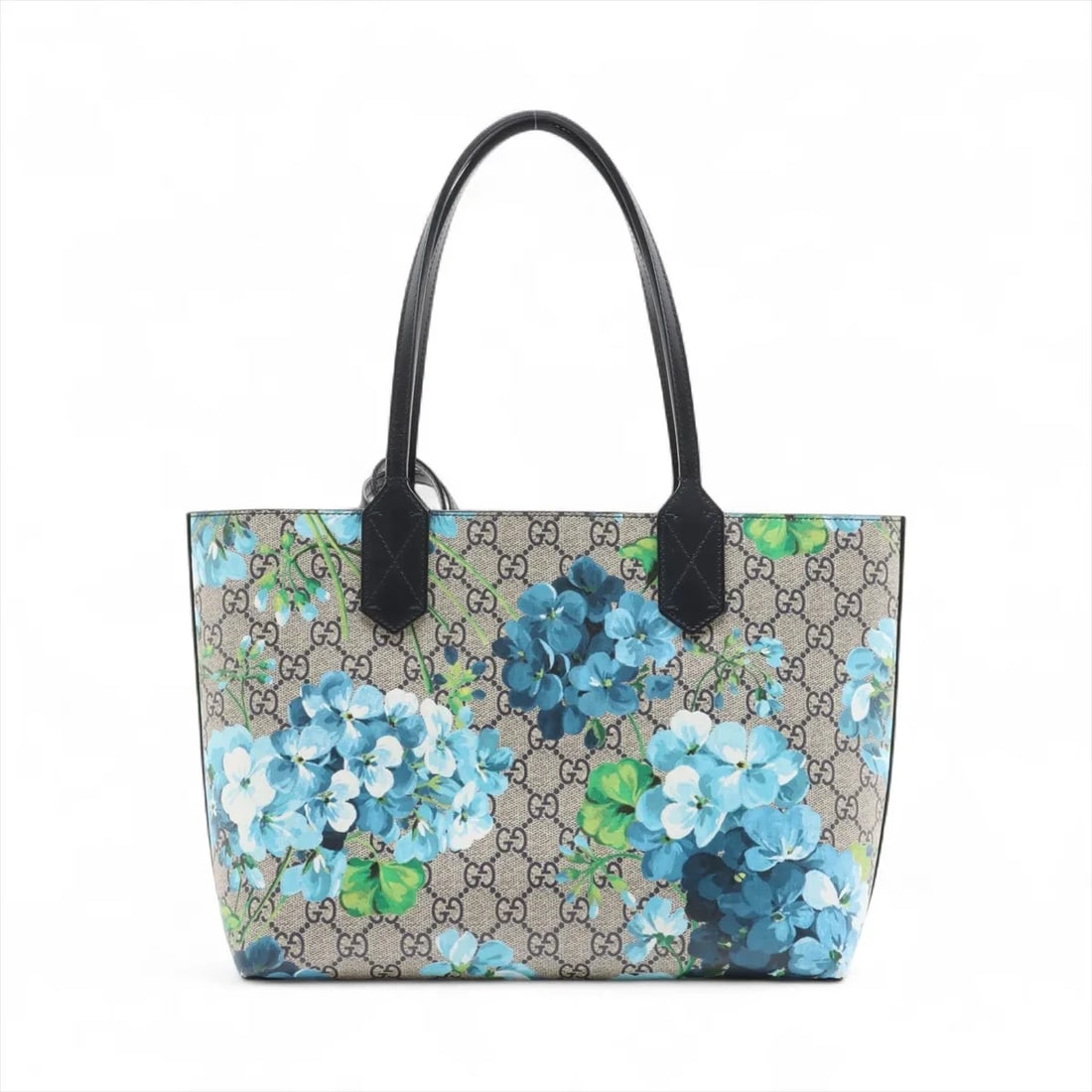 GUCCI GG BLOOMS PVCX LEATHER TOTE BAG BLUE (1 of 8)