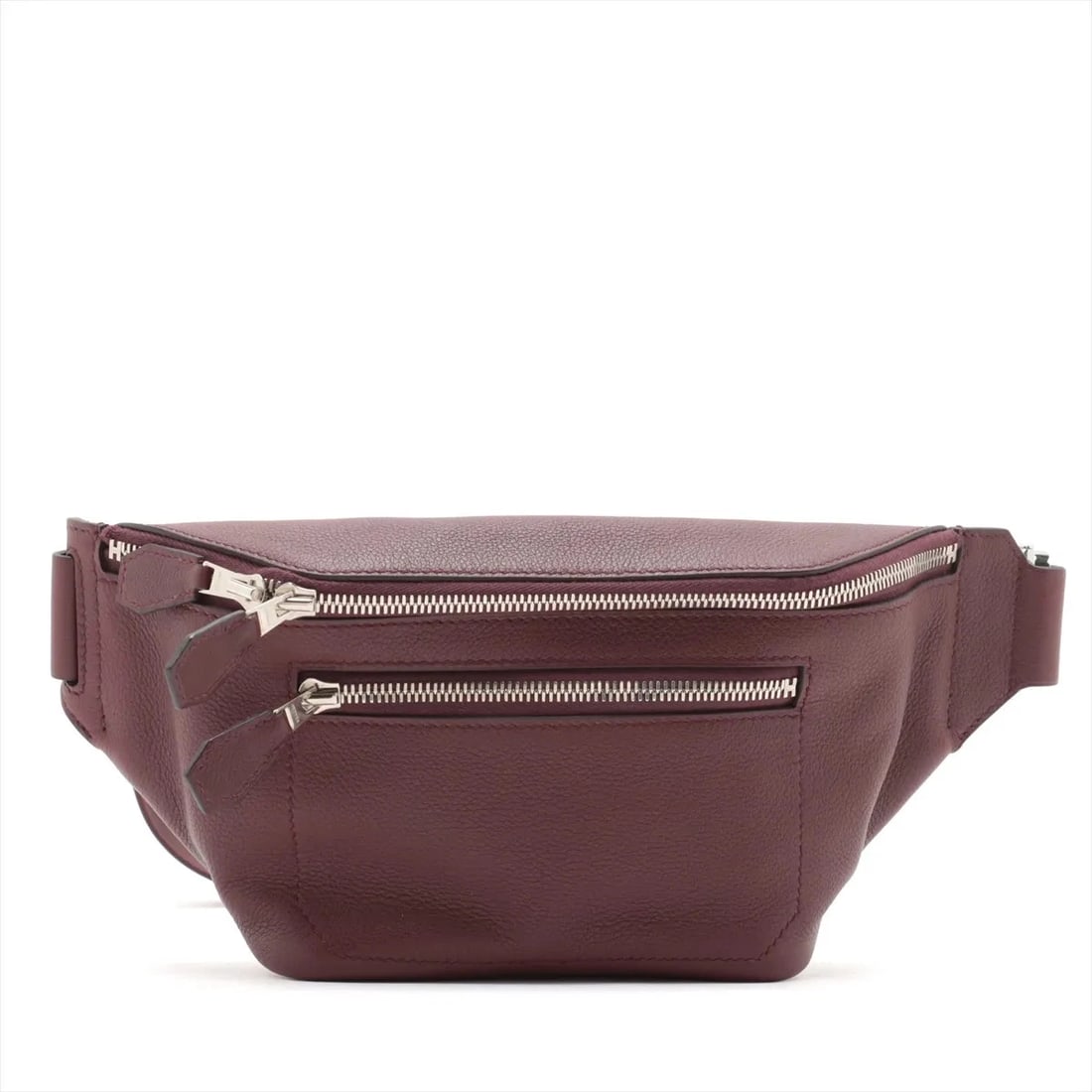 HERMÈS CITYSLIDE CROSS PM TAURILLON CRISTOBAL PRUNE SILVER: Hermès Cityslide Cross PM Taurillon Cristobal Prune Silver Brand: Hermès Type: Waist pouch/Body bag Material: Taurillon Cristobal Color: Prune Size: Height:5.1inchLength:10.6inchDepth:2.2inch A