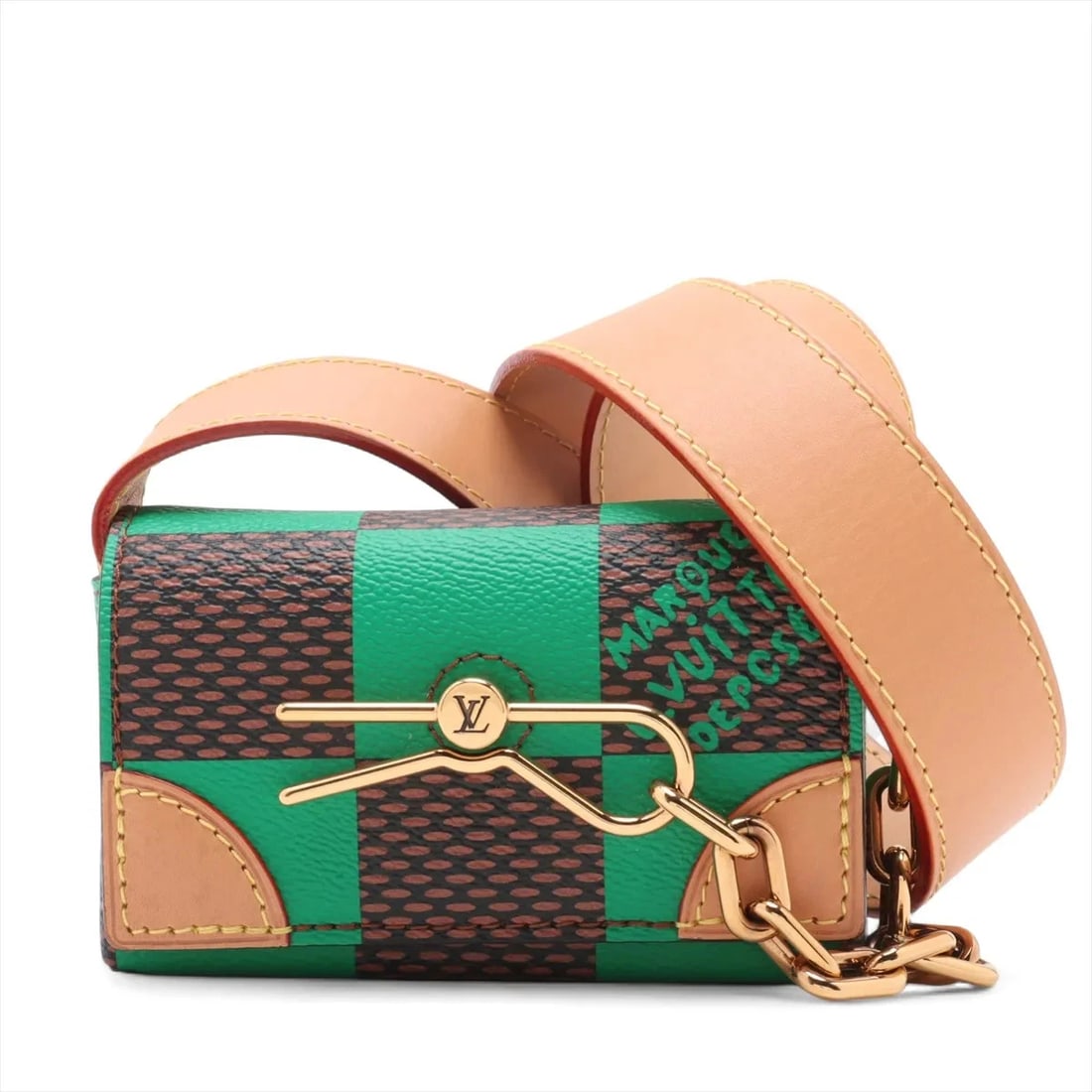 LOUIS VUITTON DAMIER POP CANVAS MICRO STEAMER: Louis Vuitton Damier Pop canvas micro Steamer Brand: Louis Vuitton Type: Shoulder bag Material: None Color: Green Size: Height:3.1inch Length:4.9inch Depth:1.6inch Shoulder height:21.3inch 