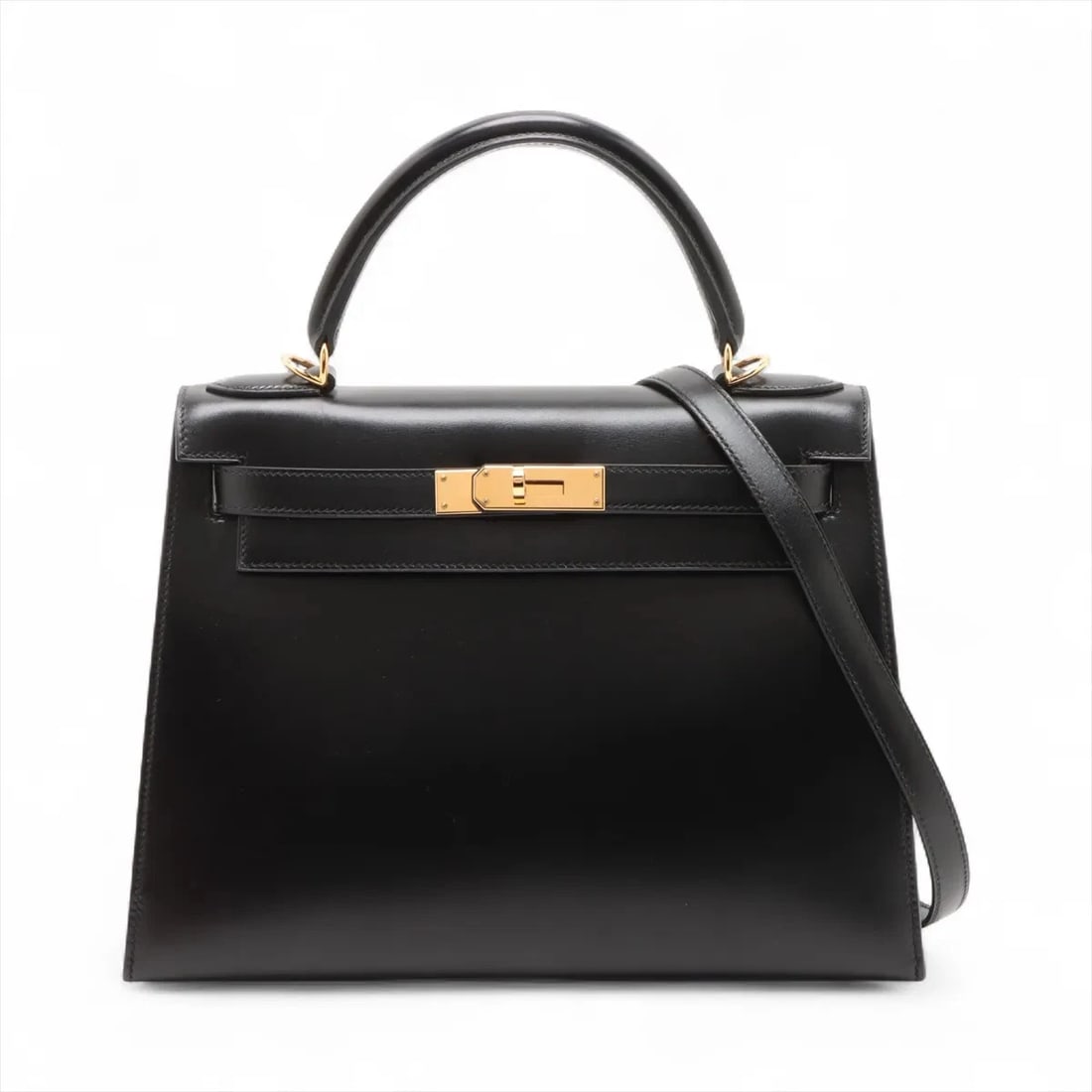 HERMÈS KELLY 28 SERIE BOX CALF BLACK GOLD (1 of 8)