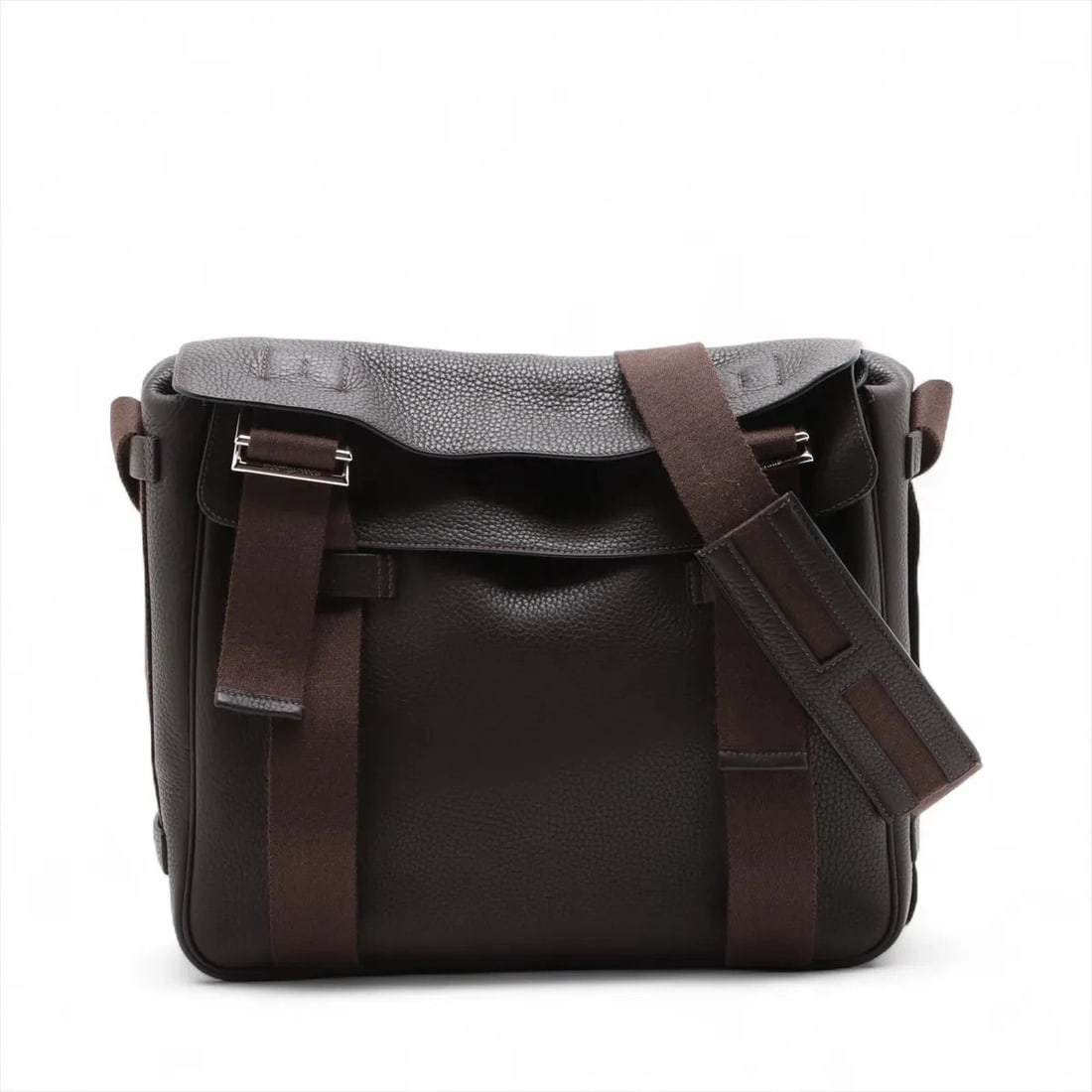 HERMÈS TIBET MM TAURILLON CLEMENCE EBÈNE SILVER (1 of 6)