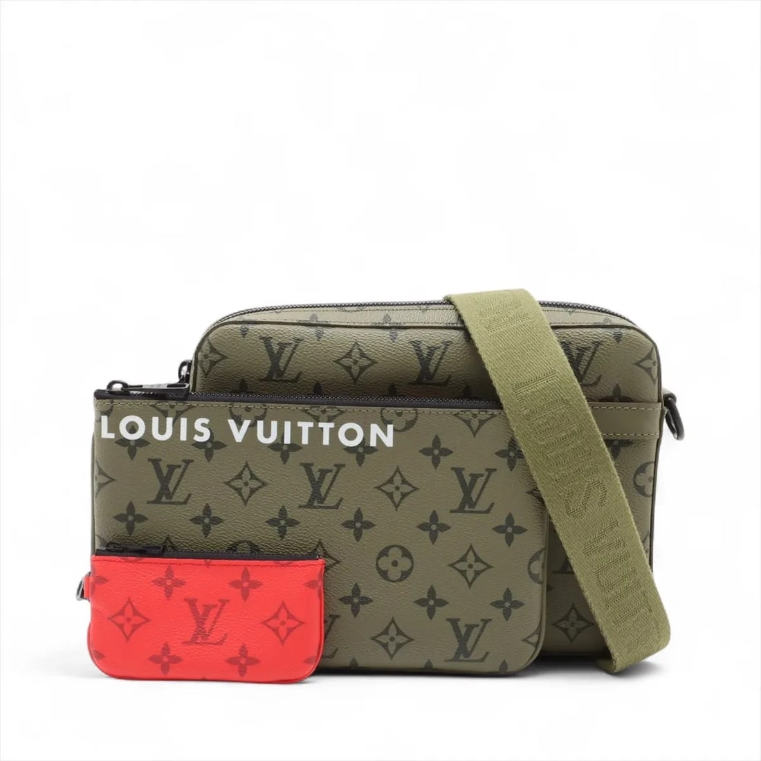 LOUIS VUITTON MONOGRAM TRIO MESSENGER GREEN (1 of 8)