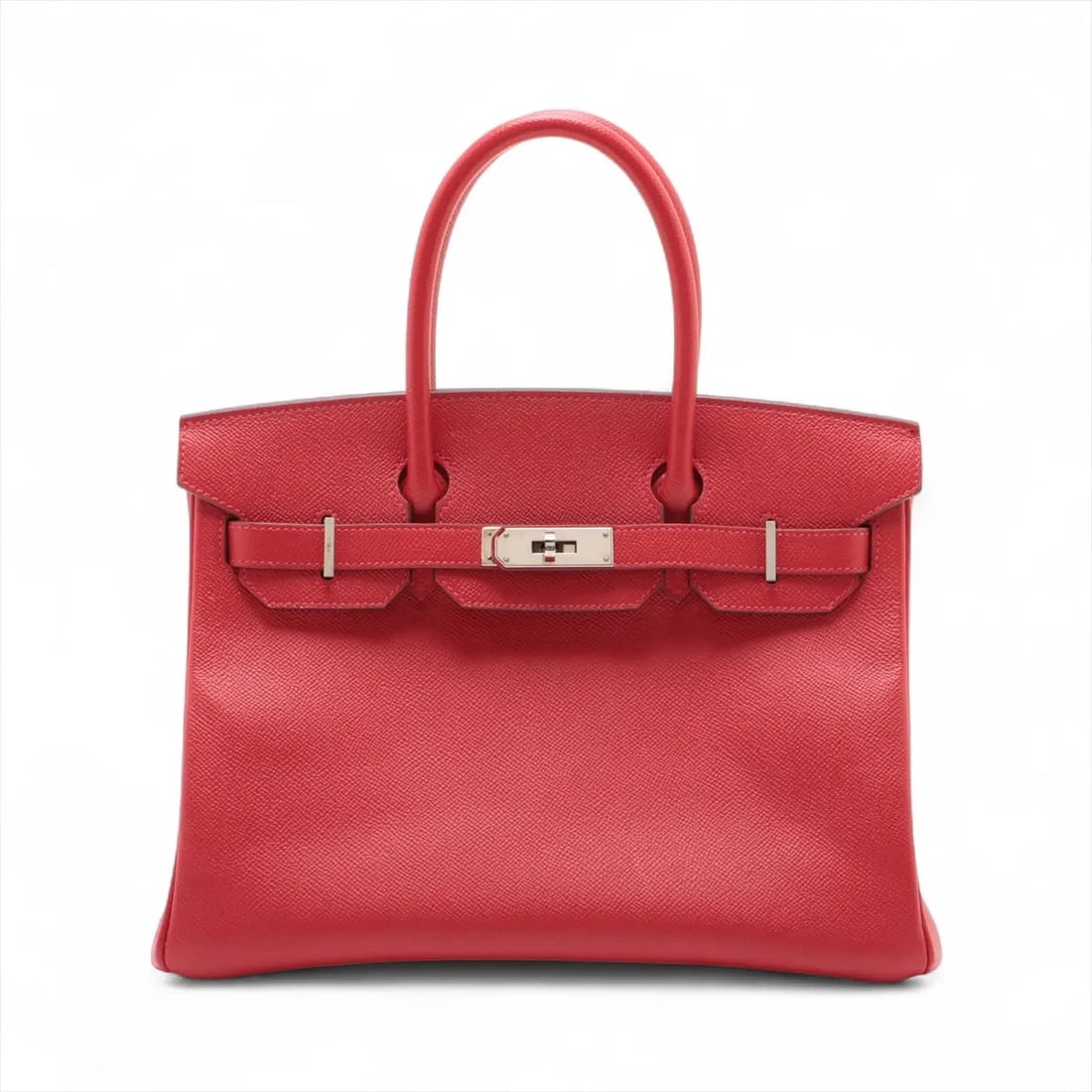 HERMÈS BIRKIN 30 LE TOURNAY VEAU EPSOM RED SILVER: Hermès Birkin 30 Le Tournay Veau Epsom Red Silver Brand: Hermès Type: Hand bag Material: Veau Epsom Color: Red Size: Height:8.5inch Length:12.0inch Depth:6.3inch Handle height:3.9inch 