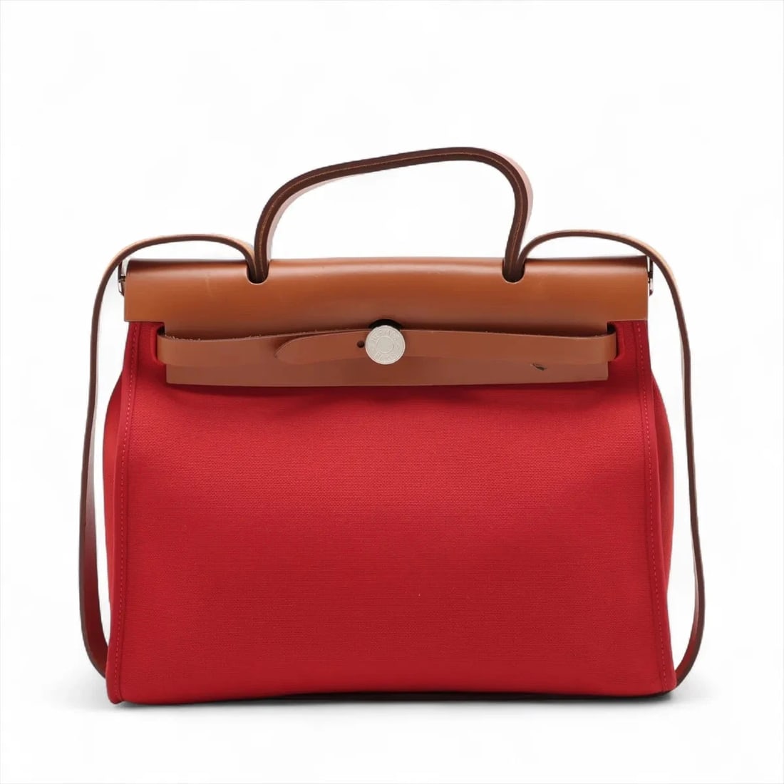 HERMÈS HERBAG ZIP PM TWAL MILITARY: Hermès Herbag Zip PM Twal military Brand: Hermès Type: Shoulder bag Material: Toile militaire Color: Red Size: Height:10.2inch Length:12.2inch Depth:3.5inch Handle height:2.6inch Shoulder height