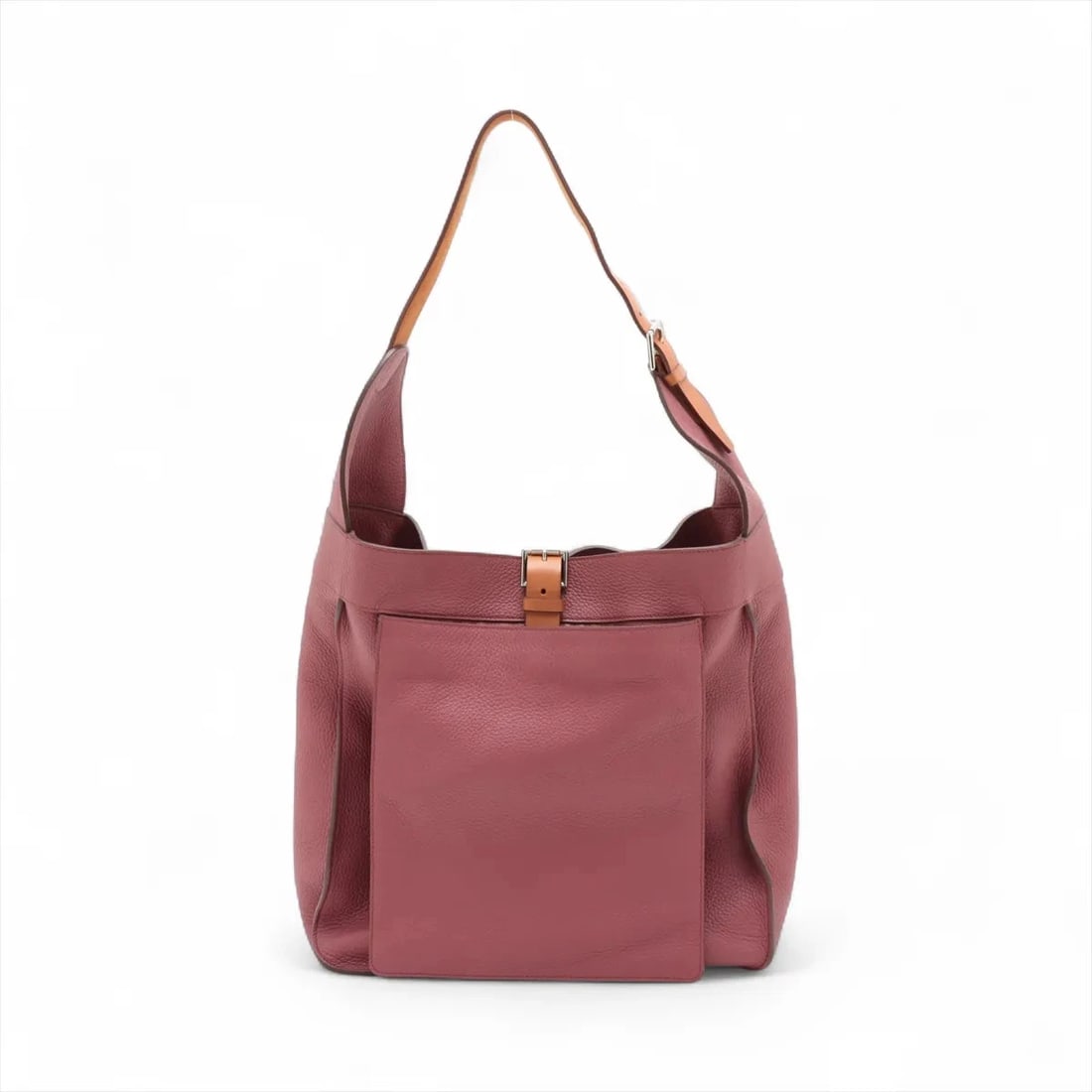 HERMÈS MARWARI PM TAURILLON CLEMENCE BOIS DE ROSE SILVER: Hermès Marwari PM Taurillon Clemence Bois de rose Silver Brand: Hermès Type: Shoulder bag Material: Taurillon Clemence Color: Bois de rose Size: Height:14.2inch Length:13.0inch Depth:4.9inch
