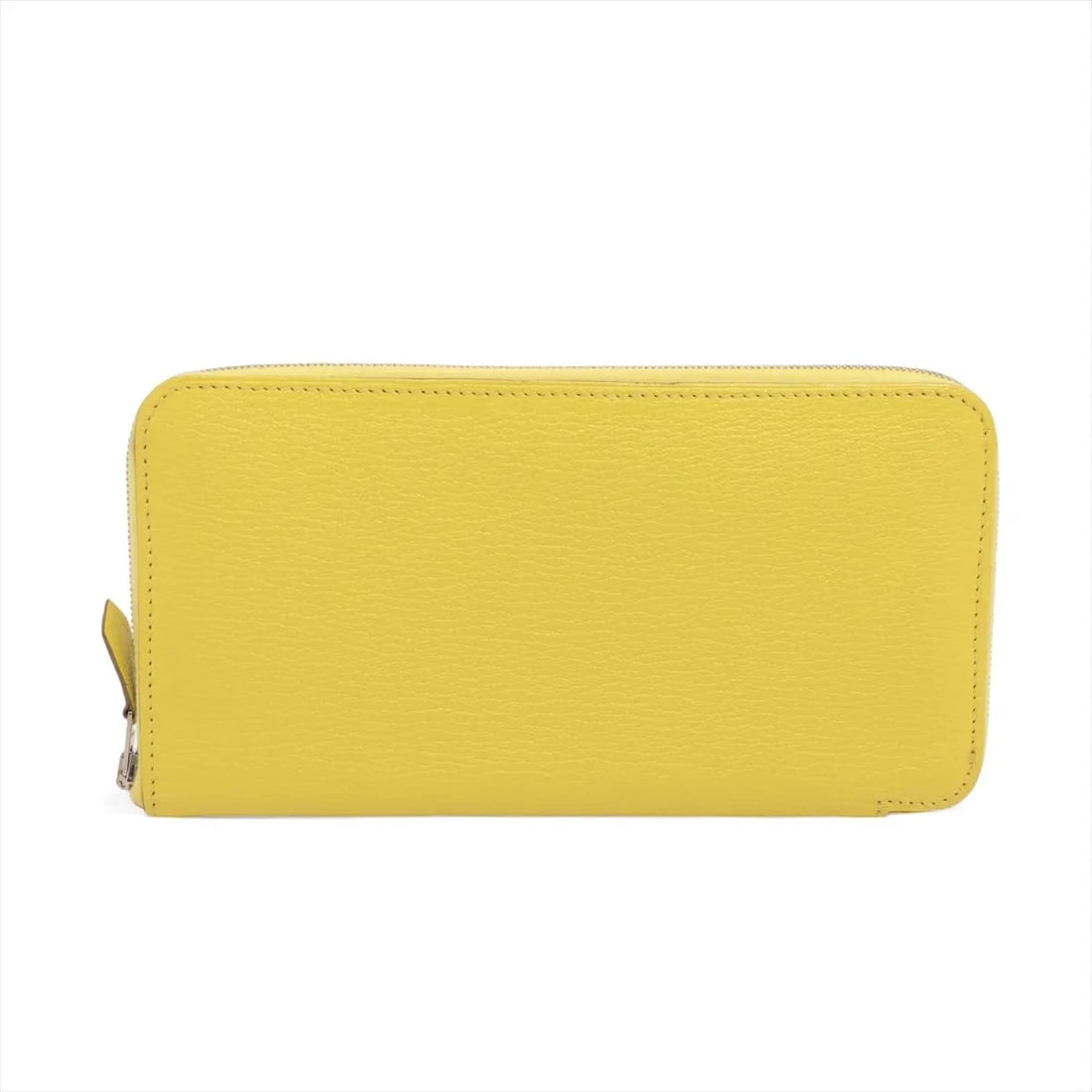 HERMÈS AZAP LONG CHÈVRE MYSORE ZIP ROUND WALLET: Hermès Azap Long Chèvre Mysore Zip Round Wallet Brand: Hermès Type: Long Wallet Material: Chèvre Mysore Color: Lime Size: Height:4.1inchLength:7.9inchDepth:0.6inch Accessories: None Access