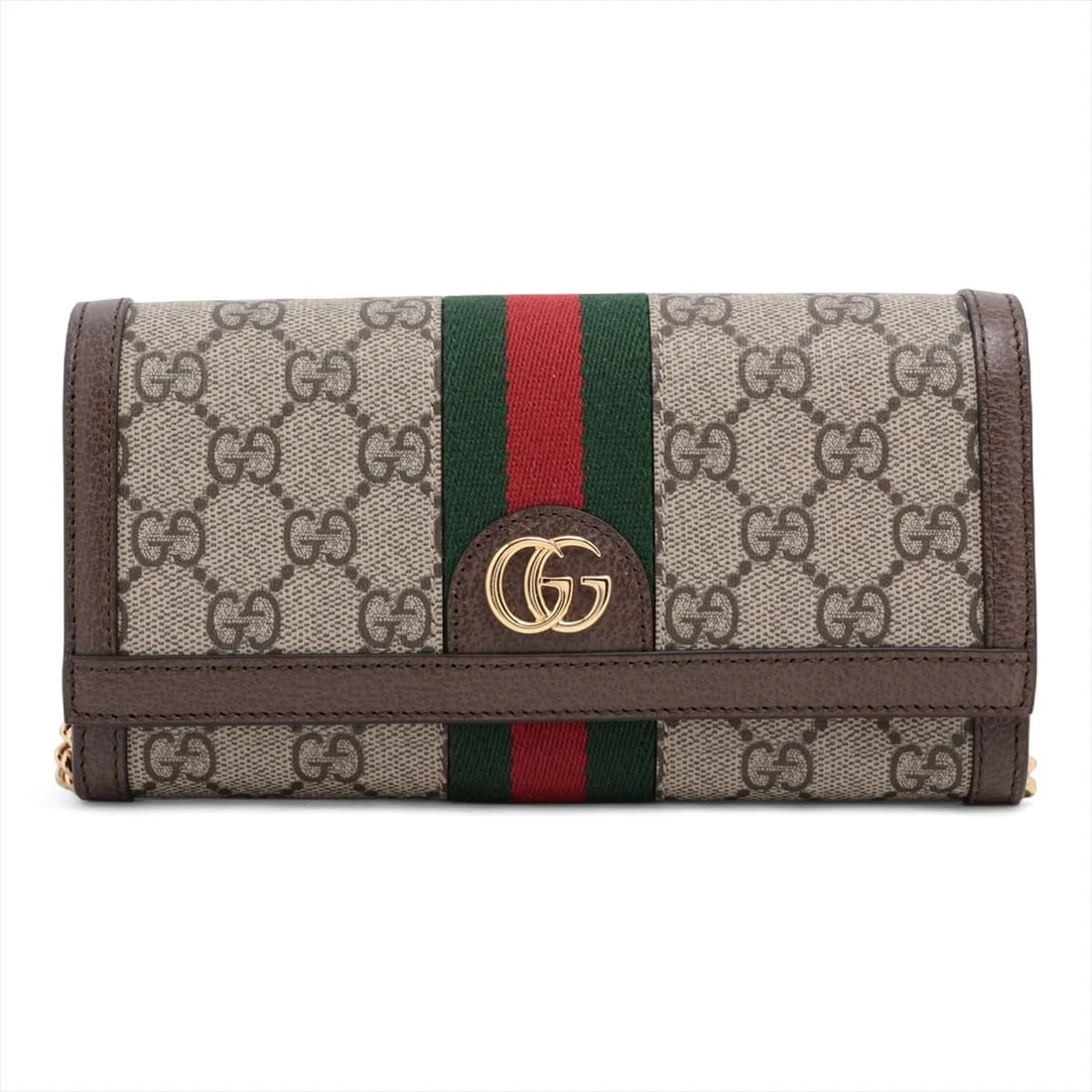 GUCCI GG SUPREME OPHIDIA PVC & LEATHER CHAIN WALLET (1 of 3)