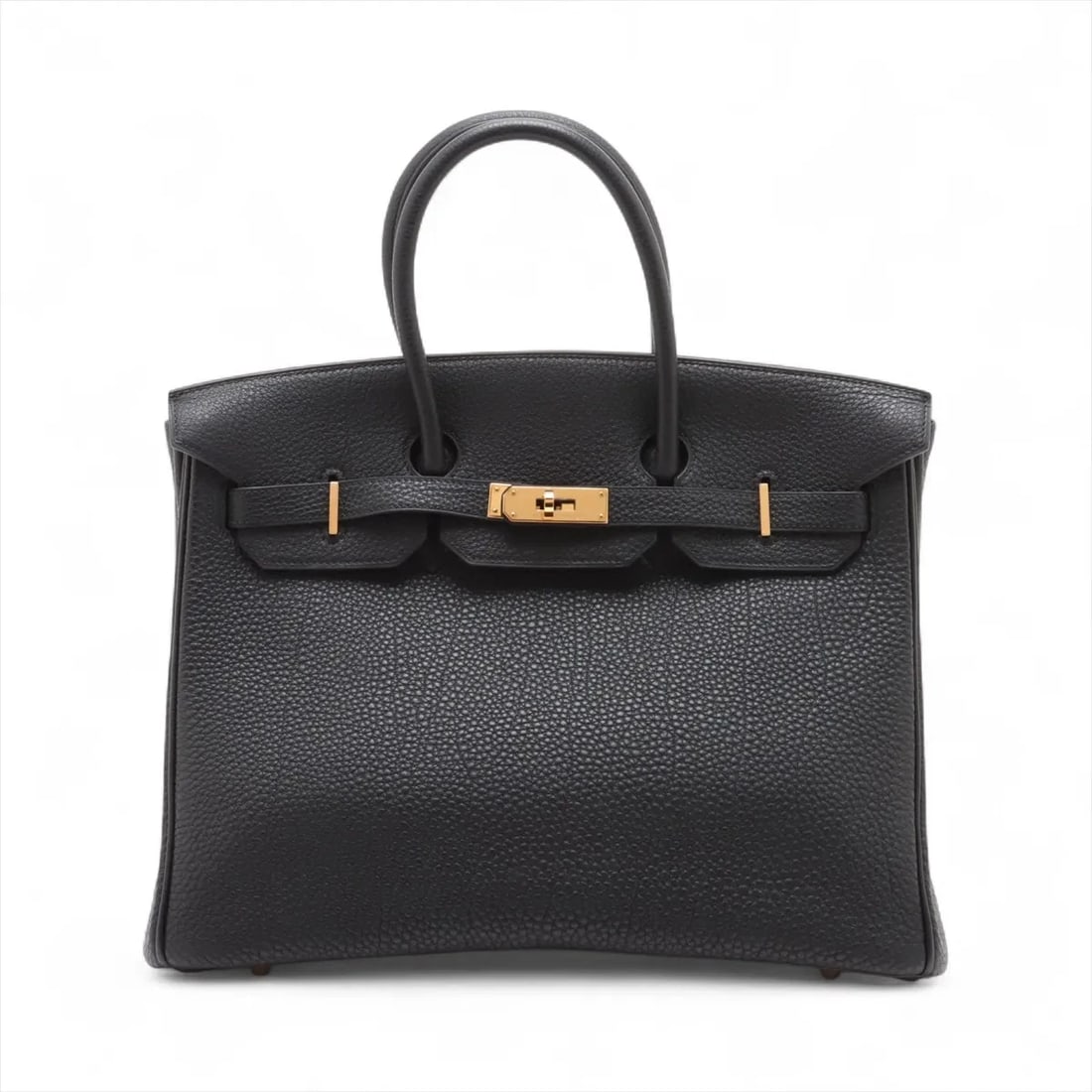 HERMÈS BIRKIN 35 LE TOURNAY FJORD BLACK GOLD: Hermès Birkin 35 Le Tournay Fjord Black Gold Brand: Hermès Type: Hand bag Material: Fjord Color: Black Size: Height:10.6inch Length:13.6inch Depth:7.3inch Handle height:3.9inch Accessories: