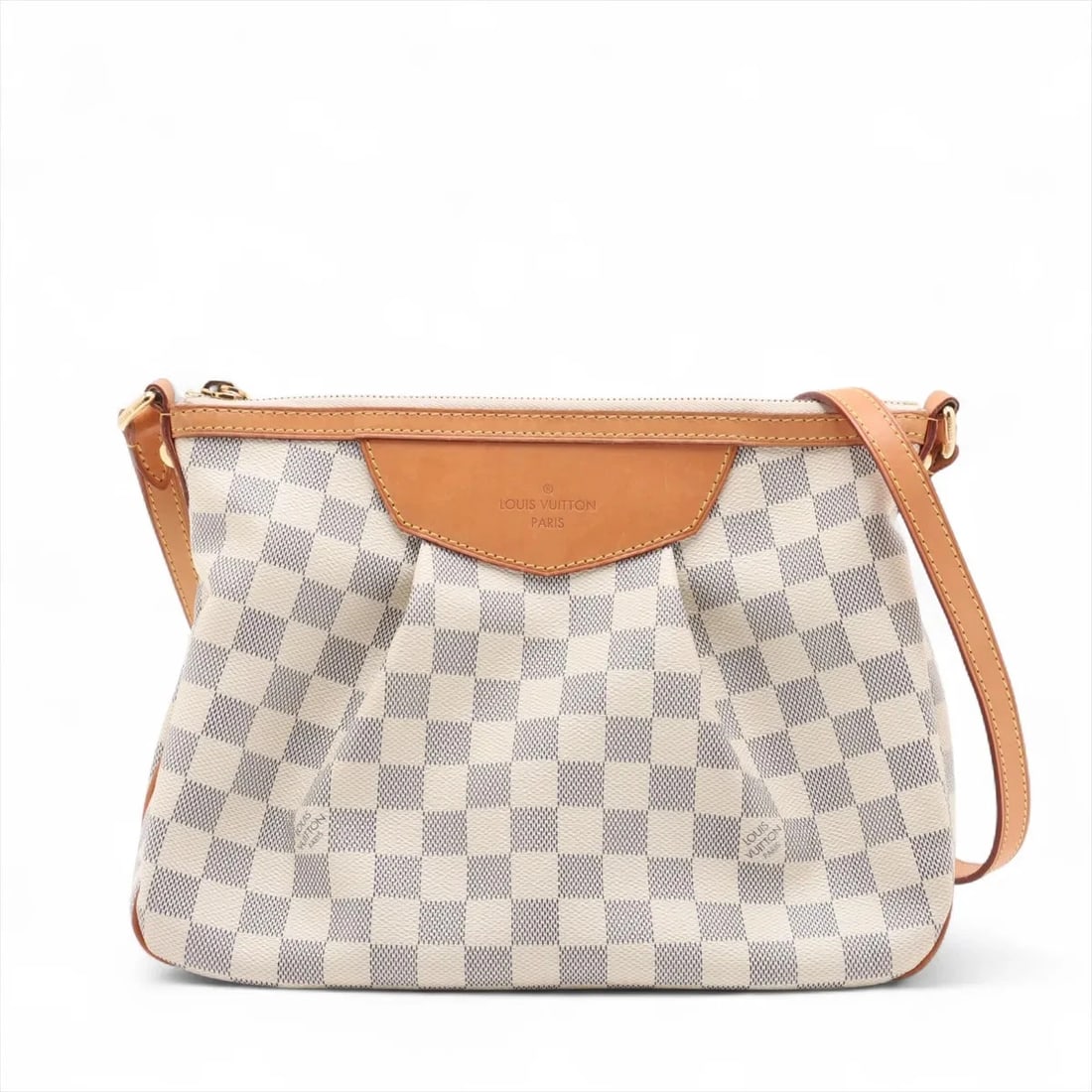 LOUIS VUITTON DAMIER AZURE SIRACUSA PM WHITE: Louis Vuitton Damier Azure Siracusa PM White Brand: Louis Vuitton Type: Shoulder bag Material: None Color: White Size: Height:8.7inch Length:11.4inch Depth:3.9inch Shoulder height:20.5inch 