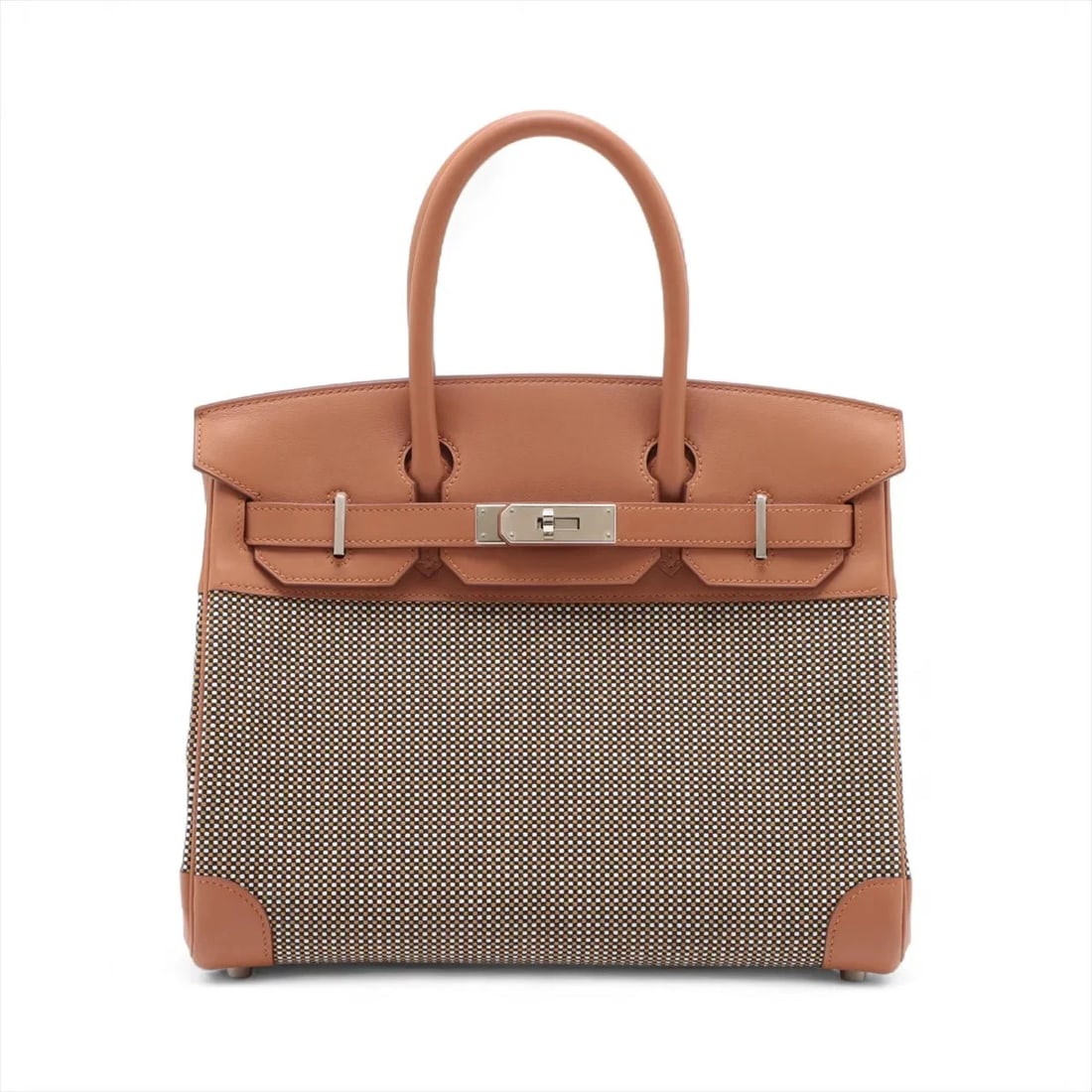 HERMÈS BIRKIN 30 LE TOURNAY TOILE CADRILLE: Hermès Birkin 30 Le Tournay Toile Cadrille Brand: Hermès Type: Hand bag Material: Toile Cadrilles Color: Gold Size: Height:9.4inch Length:11.4inch Depth:6.1inch Handle height:3.5inch Accessorie