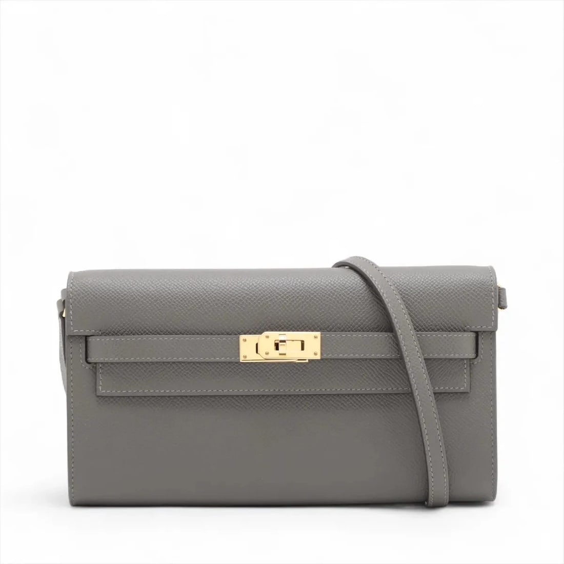HERMÈS KELLY WALLET LONG TOGO VEAU: Hermès Kelly Wallet Long Togo Veau Brand: Hermès Type: Shoulder bag Material: Veau Epsom Color: Grimayer Size: Height:4.5inch Length:8.1inch Depth:1.2inch Shoulder height:21.1inch Accessories:
