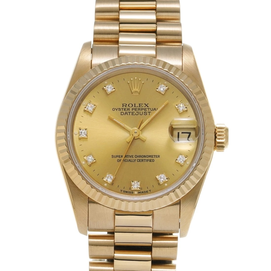 ROLEX DATEJUST CHAMPAGNE DIAMOND WATCH (1 of 5)