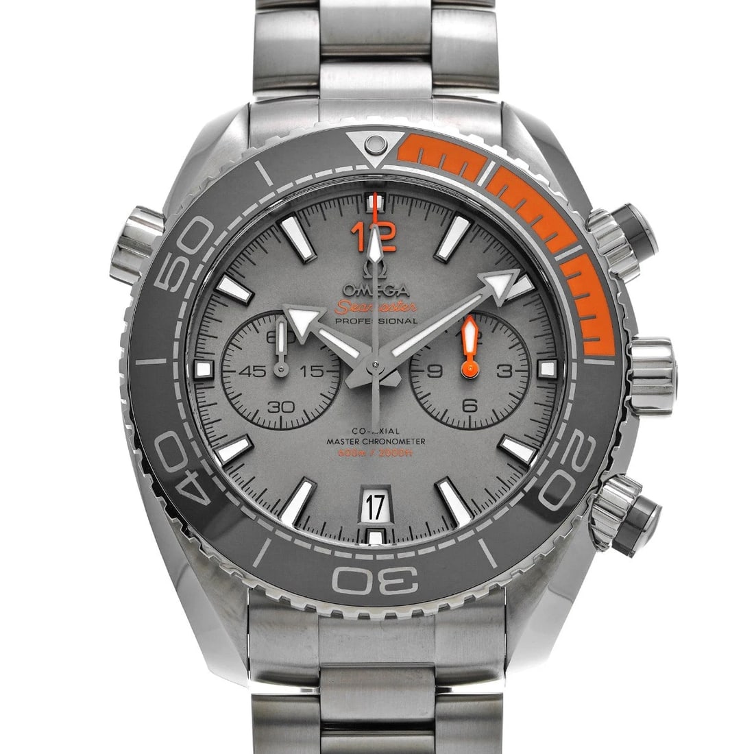OMEGA SEAMASTER PLANET OCEAN CHRONOMETER: OMEGA Seamaster Planet Ocean Chronometer Brand: OMEGA Type: Wristwatch Material: Band Material titanium, Case Material titanium Color: Dial Color gray Size: Case H/about 45.5mm W/about 45.5mm D/ab