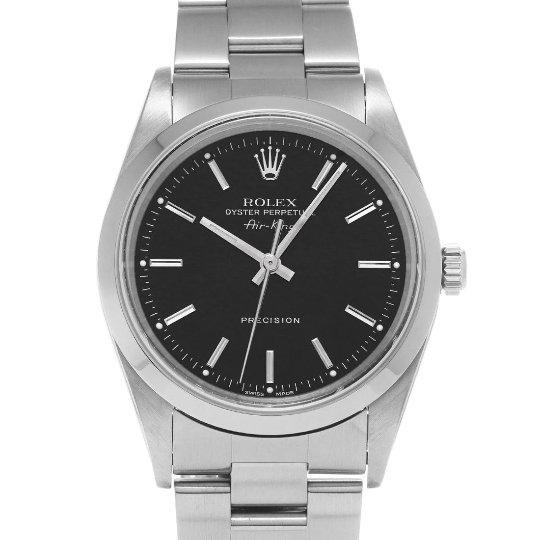 ROLEX AIRKING BLACK WATCH: ROLEX AirKing black WATCH Brand: ROLEX Type: Wristwatch Material: Band Material Stainless steel, Case Material Stainless steel Color: Dial Color black Size: Case H/about 34mm W/about 34mm