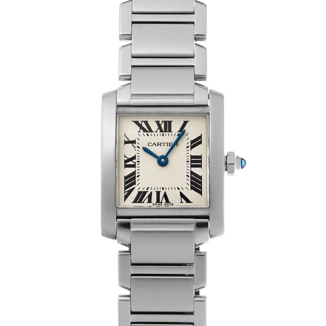 CARTIER TANK FRANCAISE SILVER WATCH: CARTIER Tank Francaise Silver WATCH Brand: CARTIER Type: Wristwatch Material: Band Material Stainless steel, Case Material Stainless steel Color: Dial Color Silver Size: Case H/about 25mm