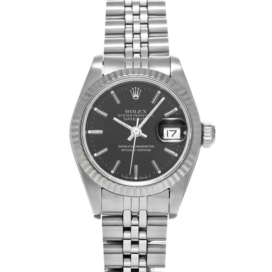ROLEX DATEJUST BLACK WATCH: ROLEX Datejust black WATCH Brand: ROLEX Type: Wristwatch Material: Band Material Stainless steel, Case Material Stainless steel Color: Dial Color black Size: Case H/about 26mm W/about 26mm