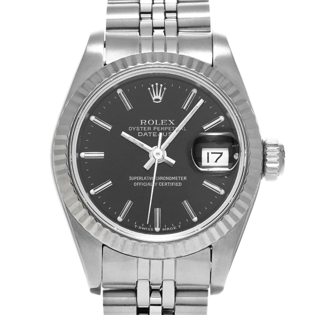 ROLEX DATEJUST BLACK WATCH - 4