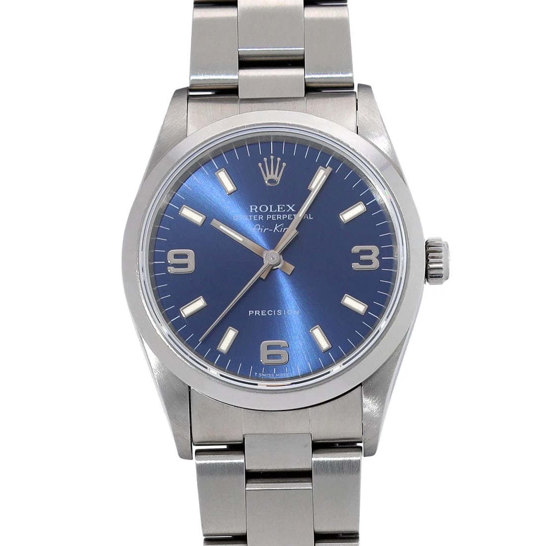 ROLEX AIRKING BLUE WATCH: ROLEX AirKing blue WATCH Brand: ROLEX Type: Wristwatch Material: Band Material Stainless steel, Case Material Stainless steel Color: Dial Color blue Size: Case H/about 34mm W/about 34mm
