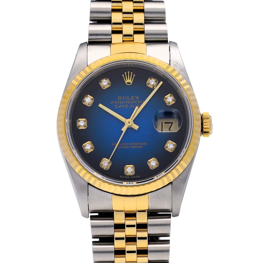 ROLEX DATEJUST BLUE GRADIENT DIAMOND WATCH (1 of 4)
