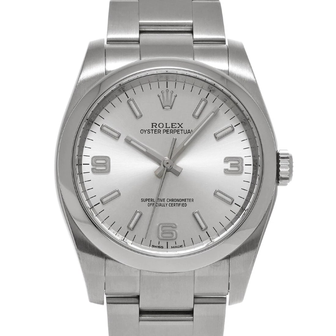 ROLEX OYSTER PERPETUAL SILVER WATCH (1 of 5)