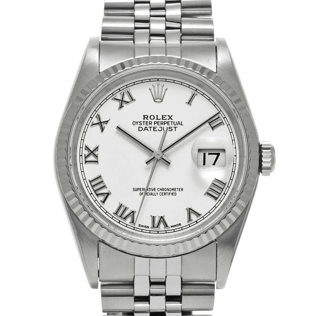 ROLEX DATEJUST WHITE WATCH (1 of 4)