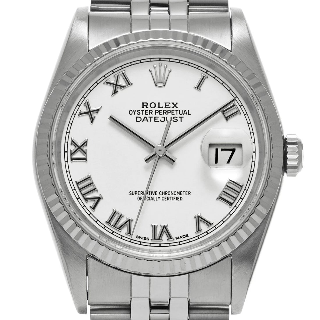 ROLEX DATEJUST WHITE WATCH - 4