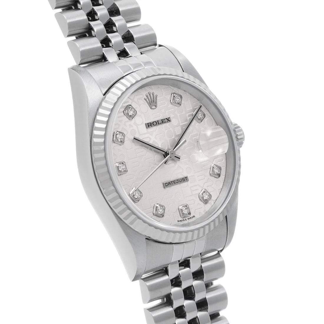 ROLEX DATEJUST SILVER COMPUTER DIAMOND WATCH - 3