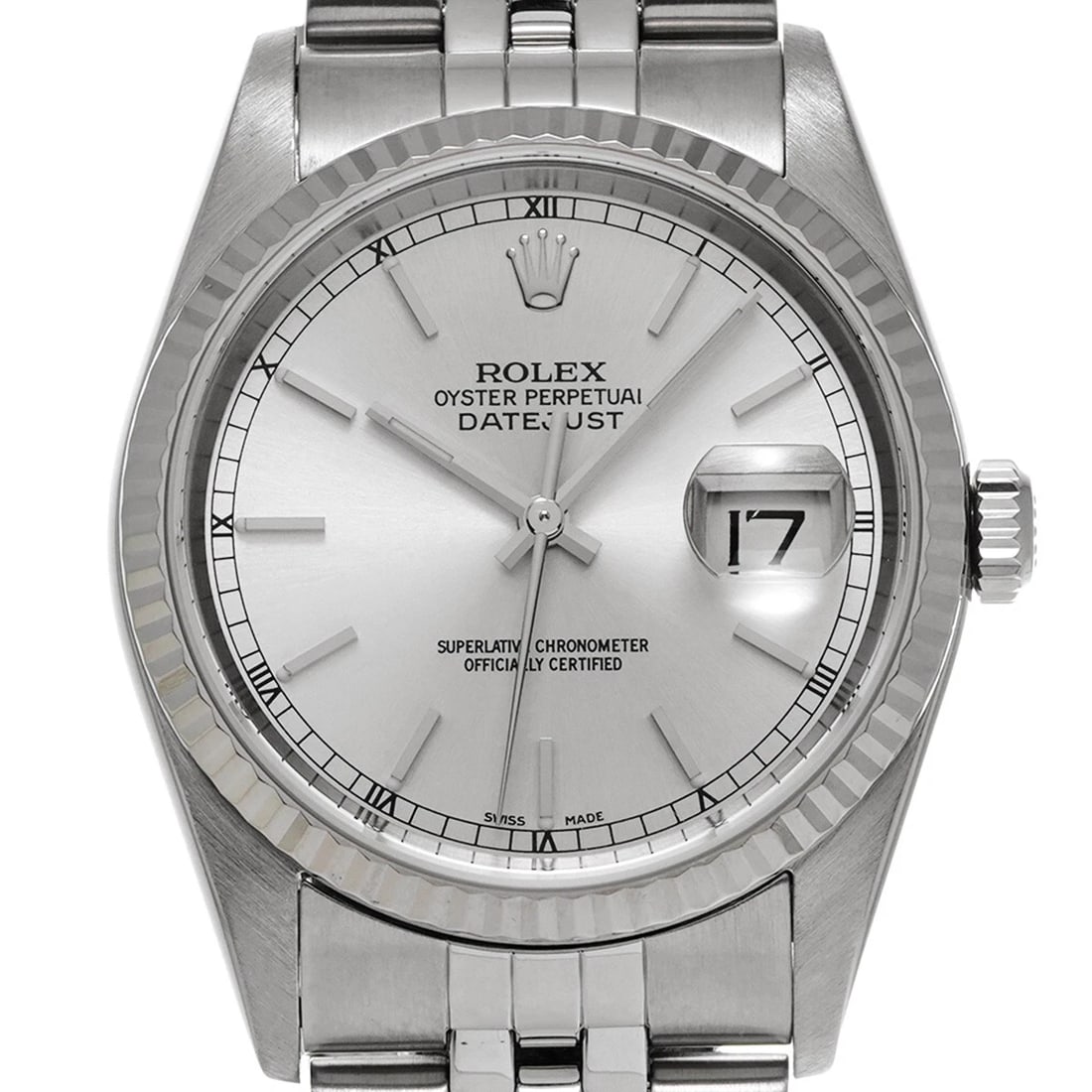 ROLEX DATEJUST SILVER WATCH - 4