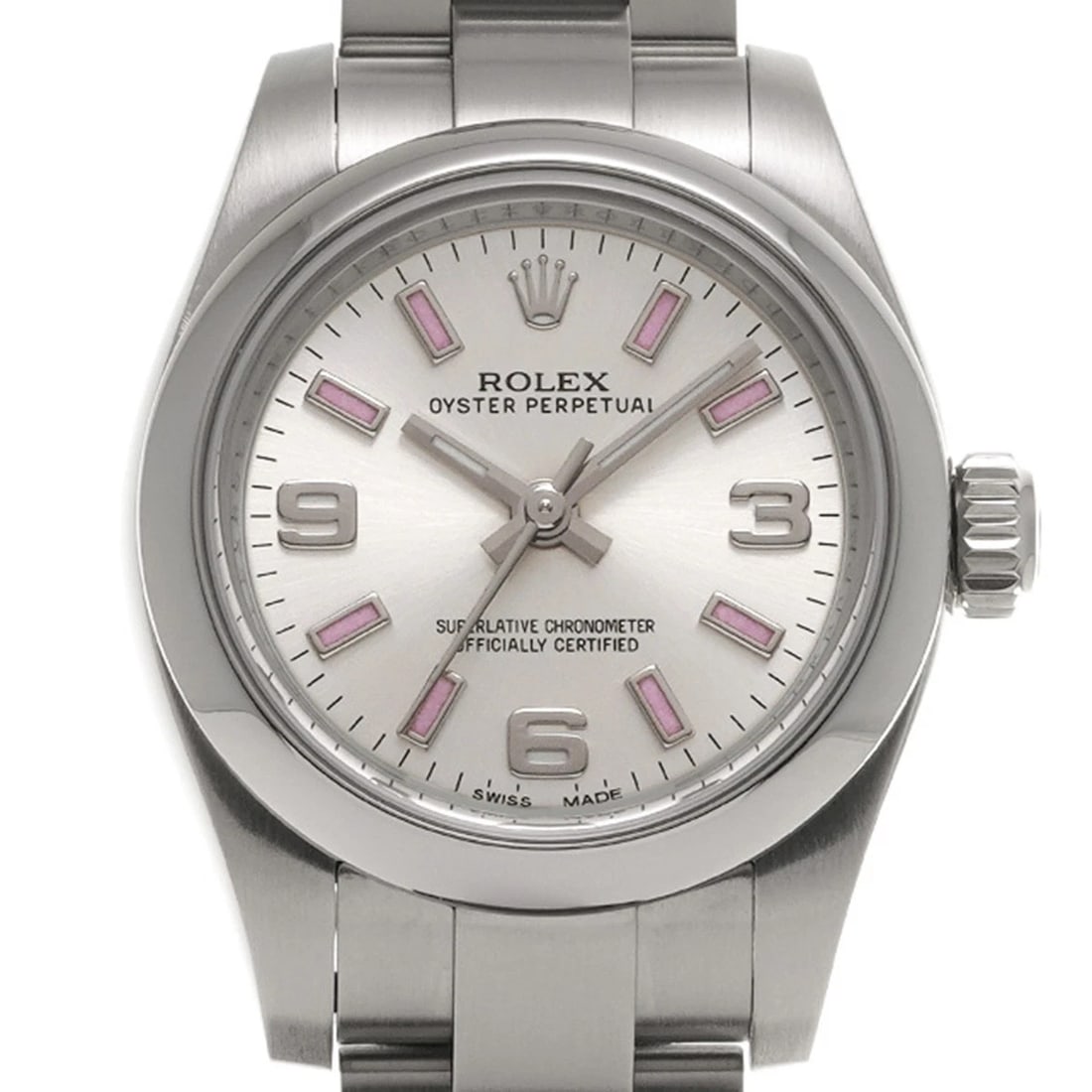 ROLEX OYSTER PERPETUAL SILVER WATCH - 5