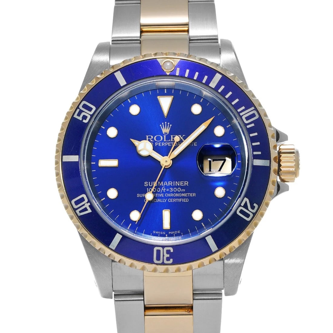 ROLEX SUBMARINER BLUE WATCH: ROLEX Submariner blue WATCH Brand: ROLEX Type: Wristwatch Material: Band Material Stainless steel/Yellow Gold, Case Material Stainless steel Color: Dial Color blue Size: Case H/about 40mm