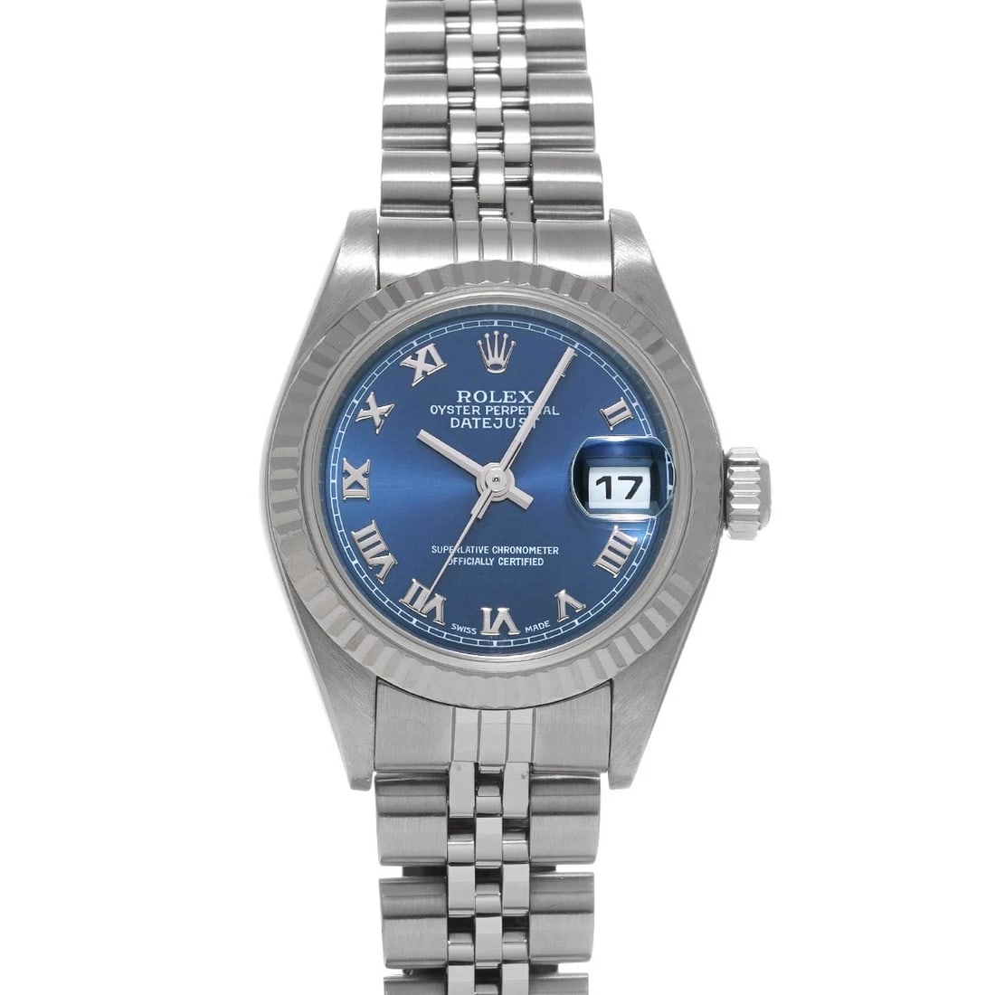 ROLEX DATEJUST BLUE WATCH: ROLEX Datejust blue WATCH Brand: ROLEX Type: Wristwatch Material: Band Material Stainless steel, Case Material Stainless steel Color: Dial Color blue Size: Case H/about 26mm W/about 26mm D/about 1