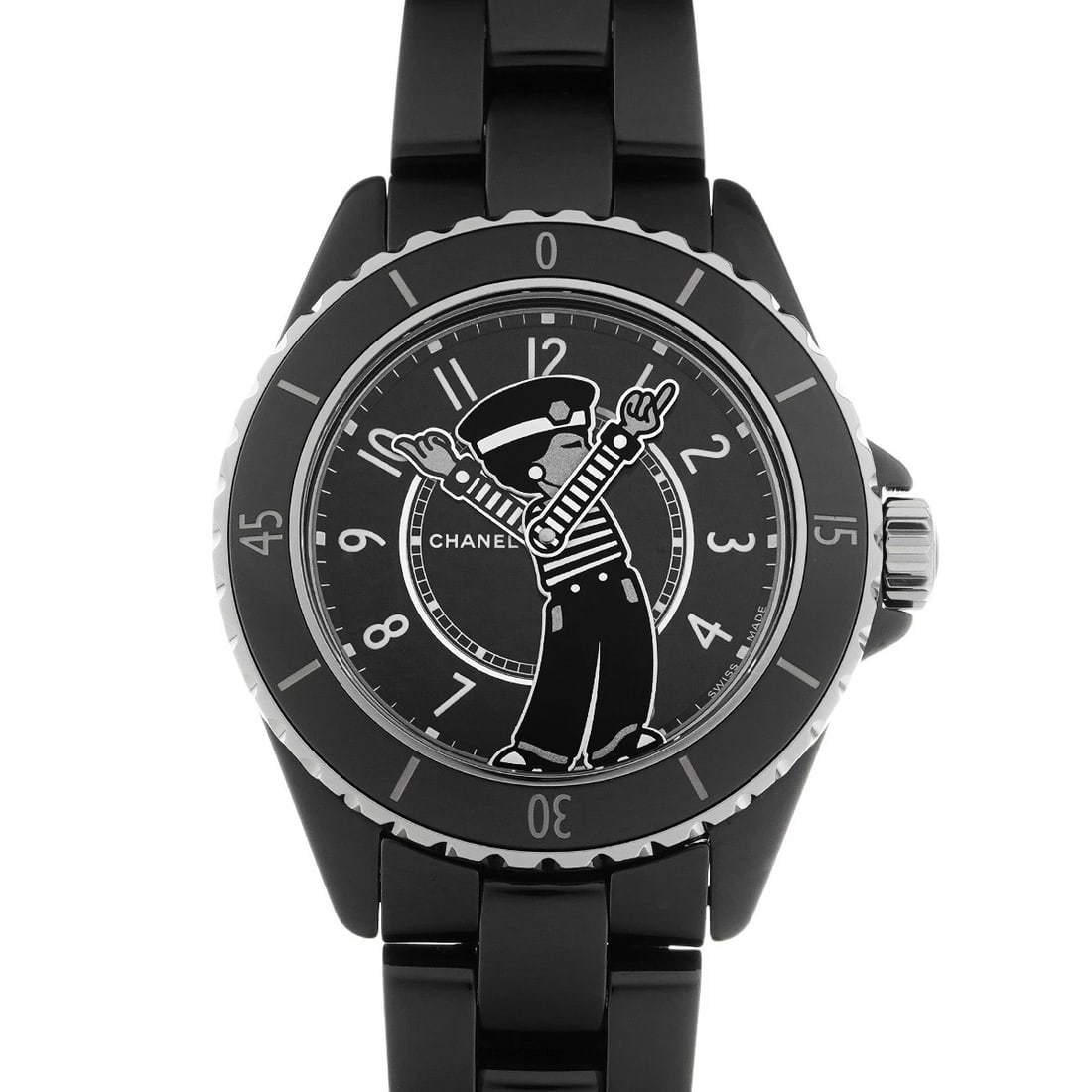 CHANEL MADEMOISELLE BLACK LACQUER WATCH: CHANEL Mademoiselle Black lacquer WATCH Brand: CHANEL Type: Wristwatch Material: Band Material ceramic, Case Material ceramic Color: Dial Color Black lacquer Size: Case H/about 38mm W/about