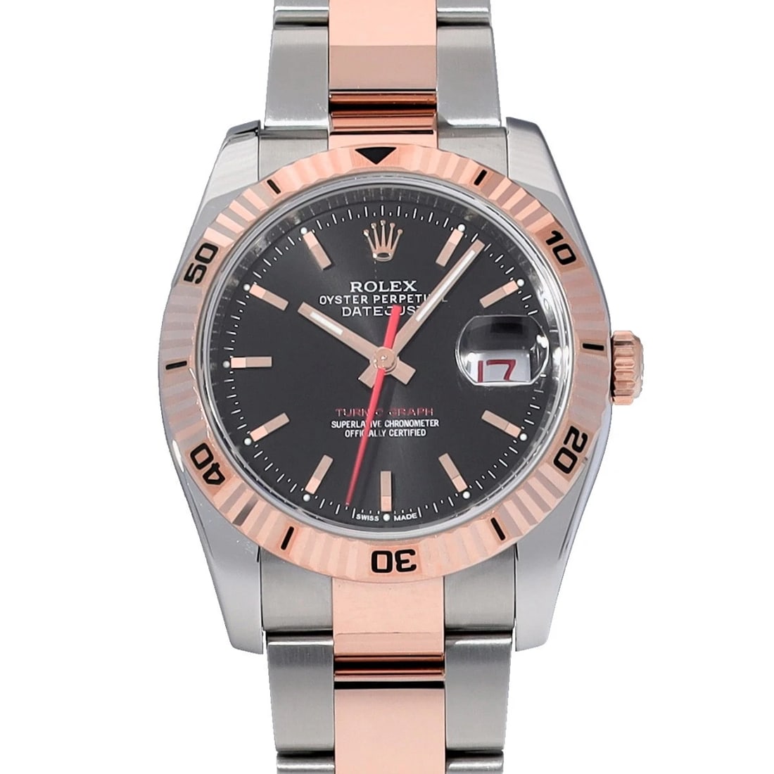 ROLEX DATEJUST BLACK WATCH: ROLEX Datejust black WATCH Brand: ROLEX Type: Wristwatch Material: Band Material Stainless steel/Everrose gold, Case Material Stainless steel Color: Dial Color black Size: Case H/about 36mm W/abou