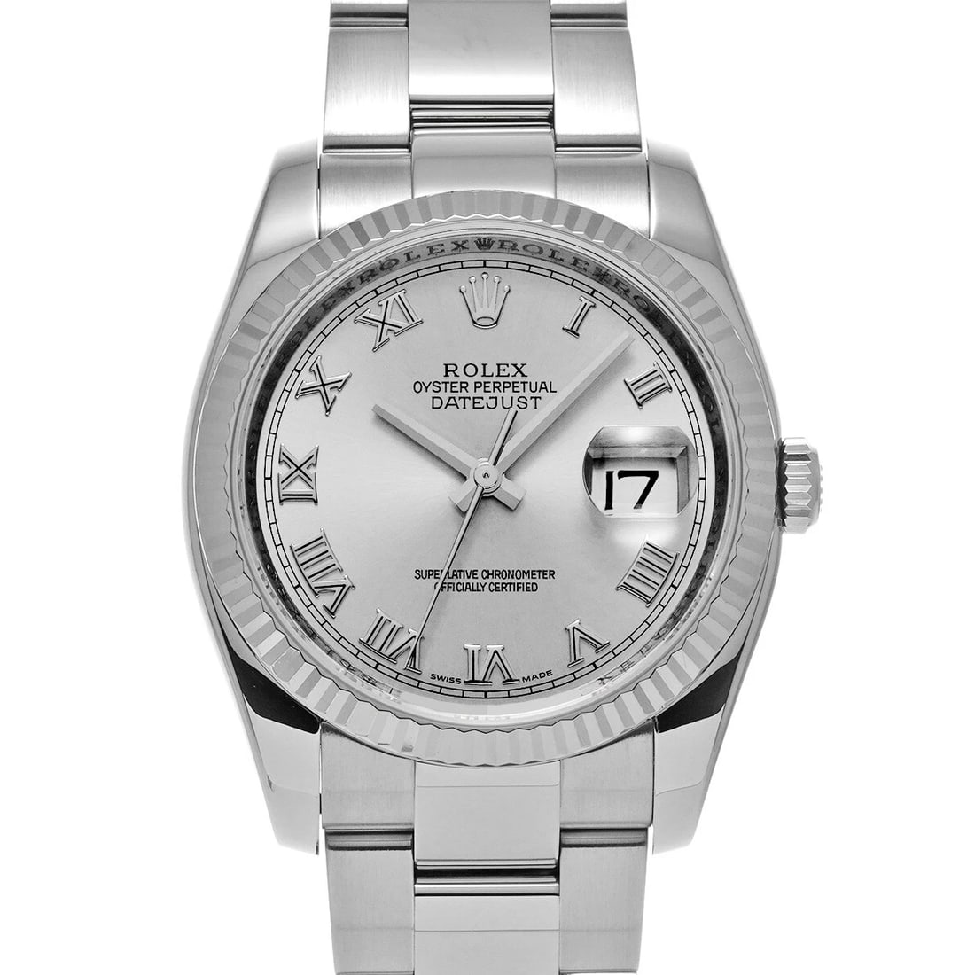 ROLEX DATEJUST SILVER WATCH: ROLEX Datejust Silver WATCH Brand: ROLEX Type: Wristwatch Material: Band Material Stainless steel, Case Material Stainless steel Color: Dial Color Silver Size: Case H/about 36mm W/about 36mm D/abo